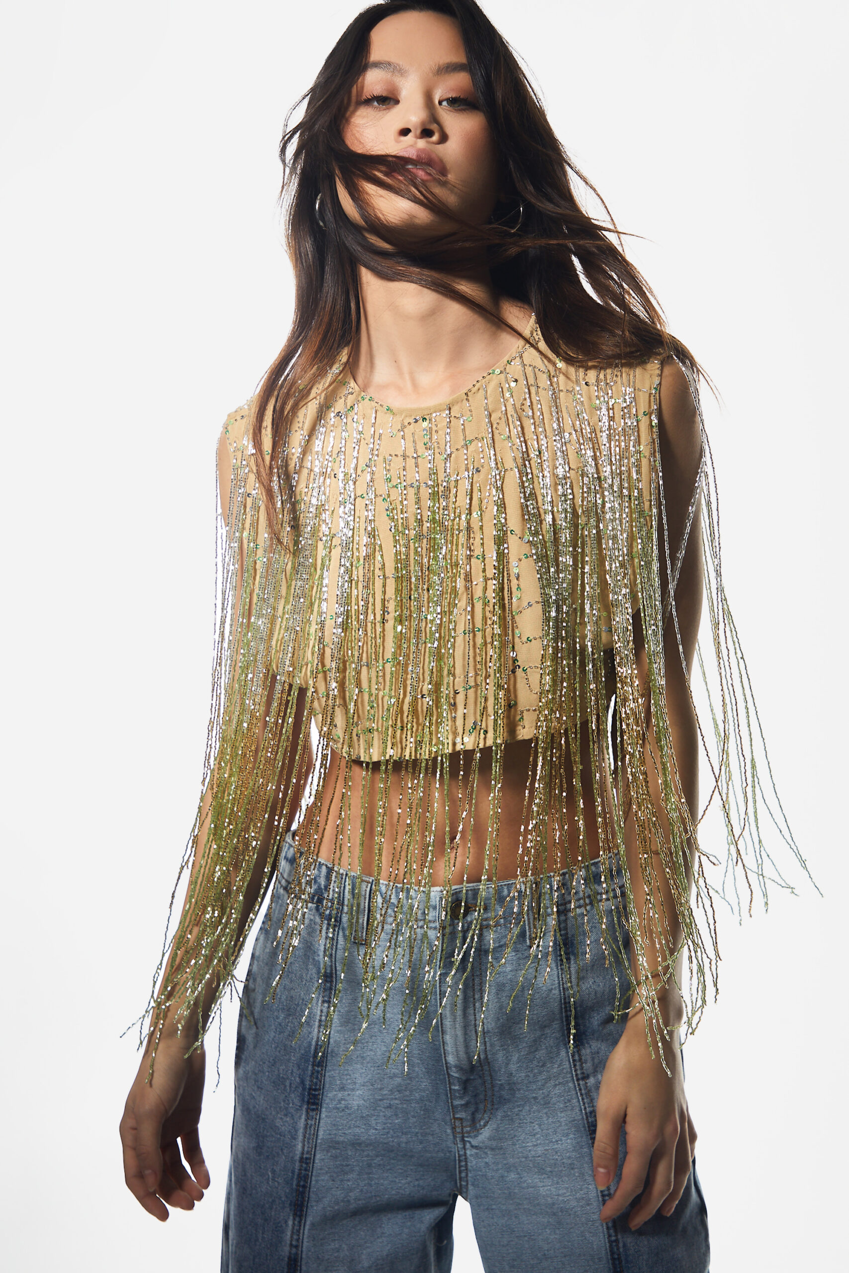 Ombre Tassel Beaded Cape