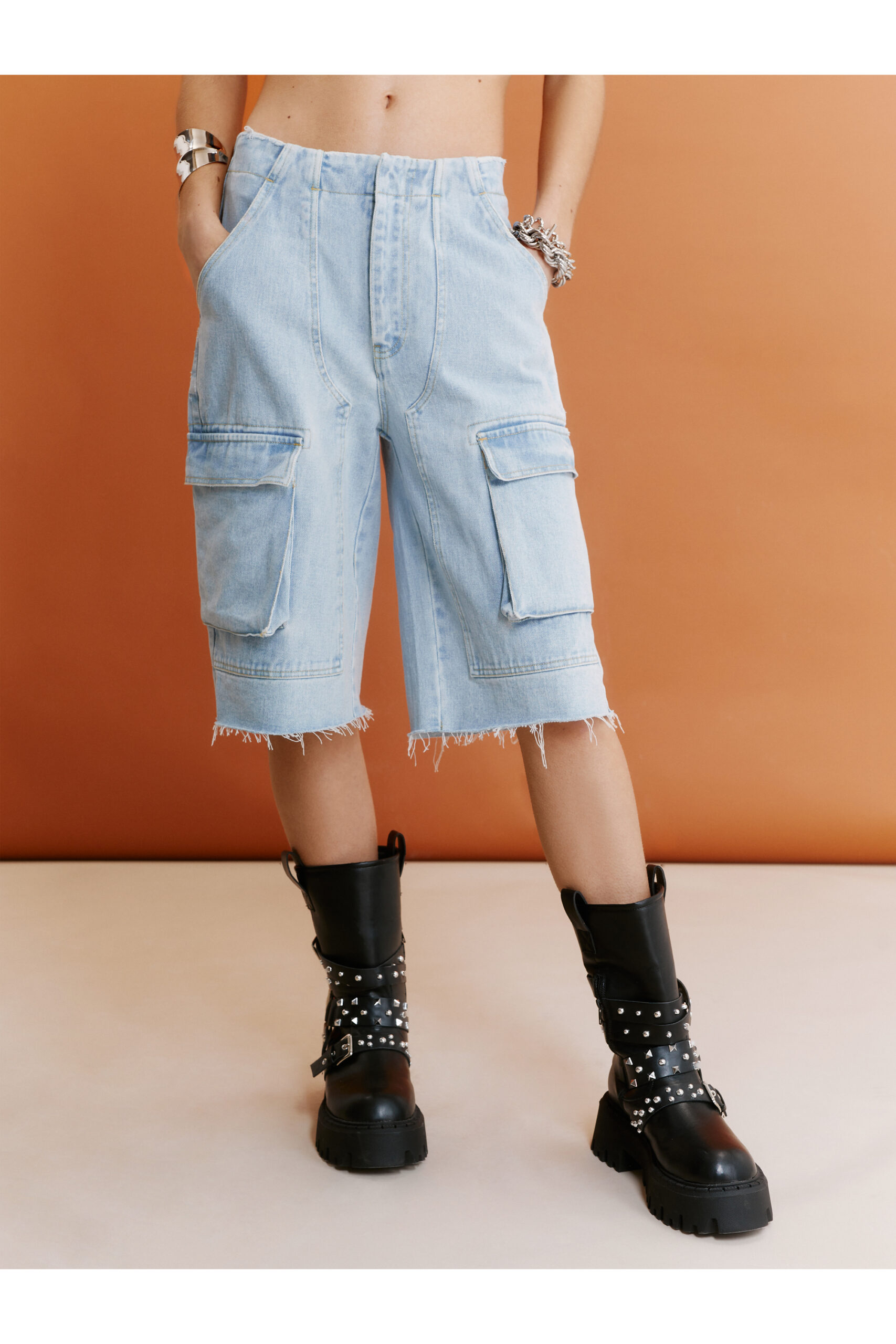 Longline Cargo Jean Shorts