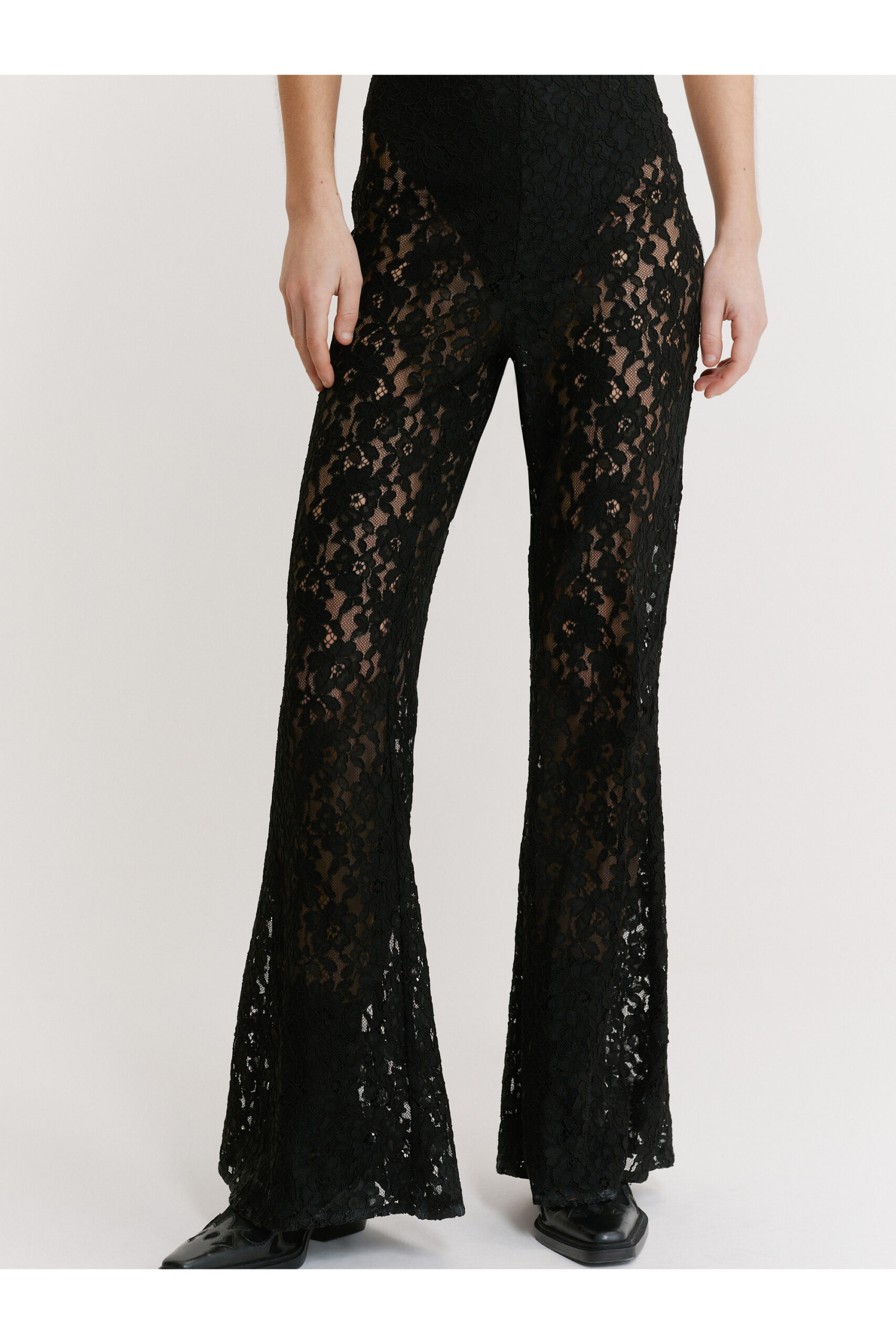 Lace Sheer Flare Pants