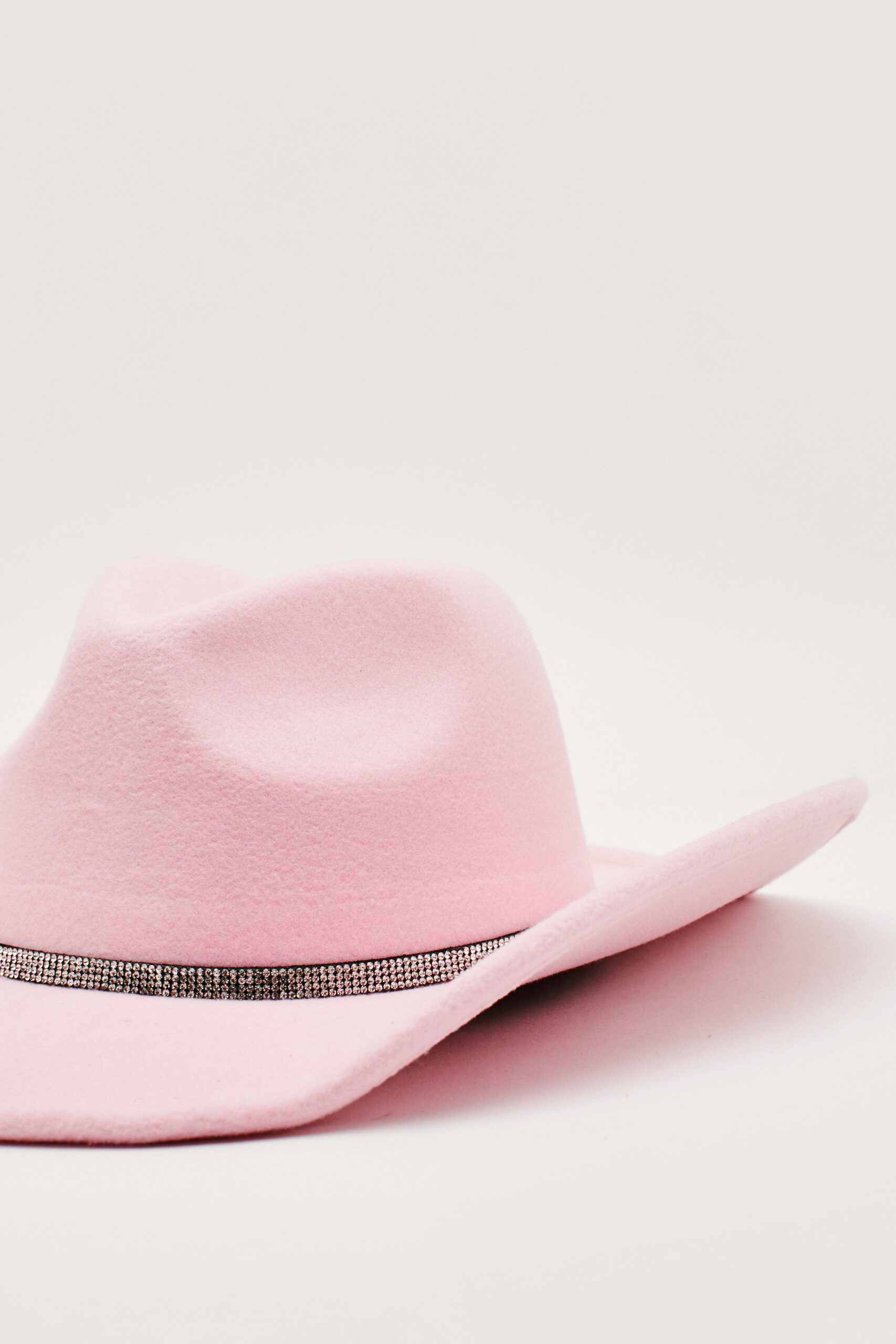 Diamante Trim Wide Brim Cowboy Hat