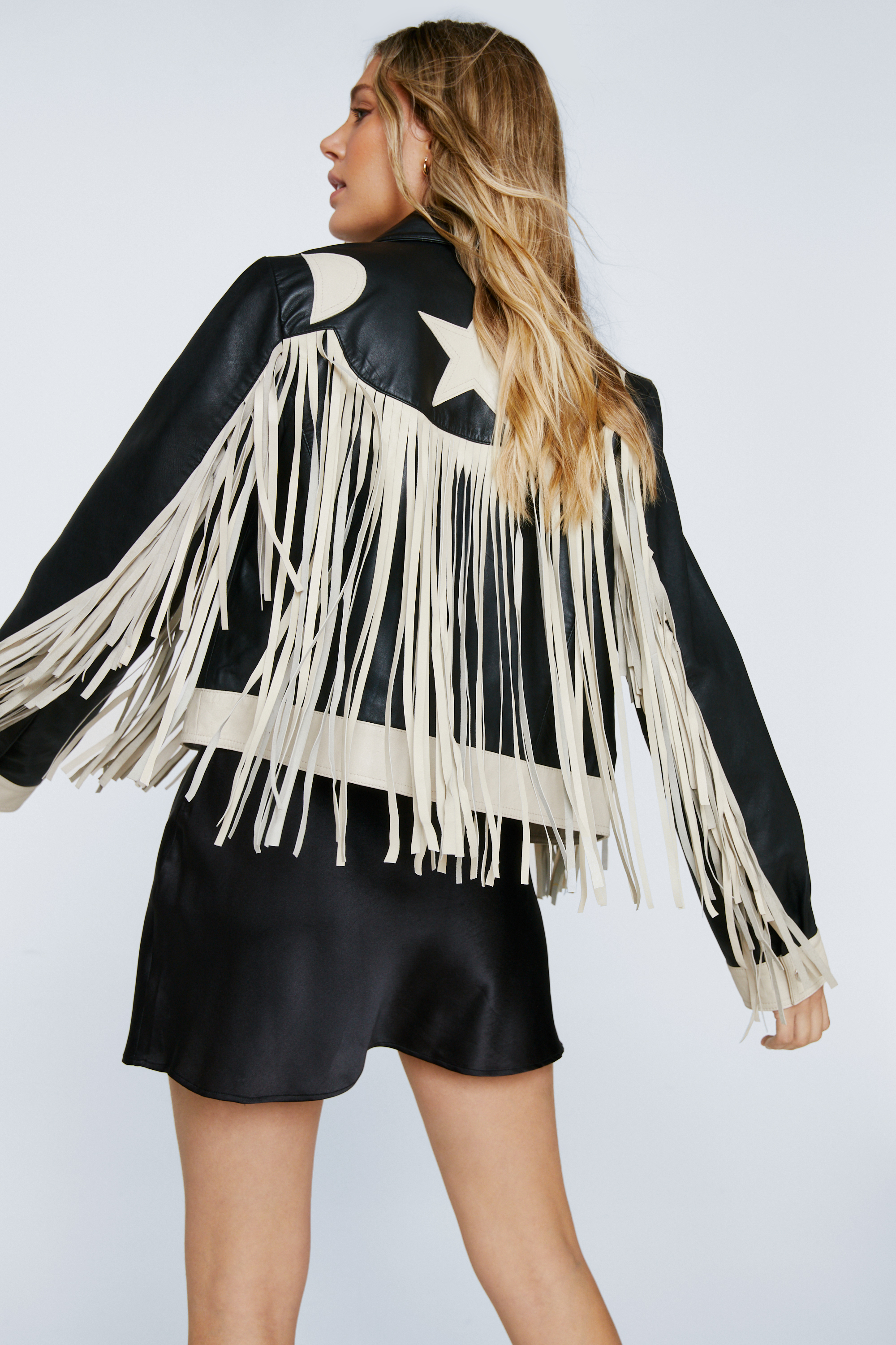 Real Leather Fringed Festival Jacket