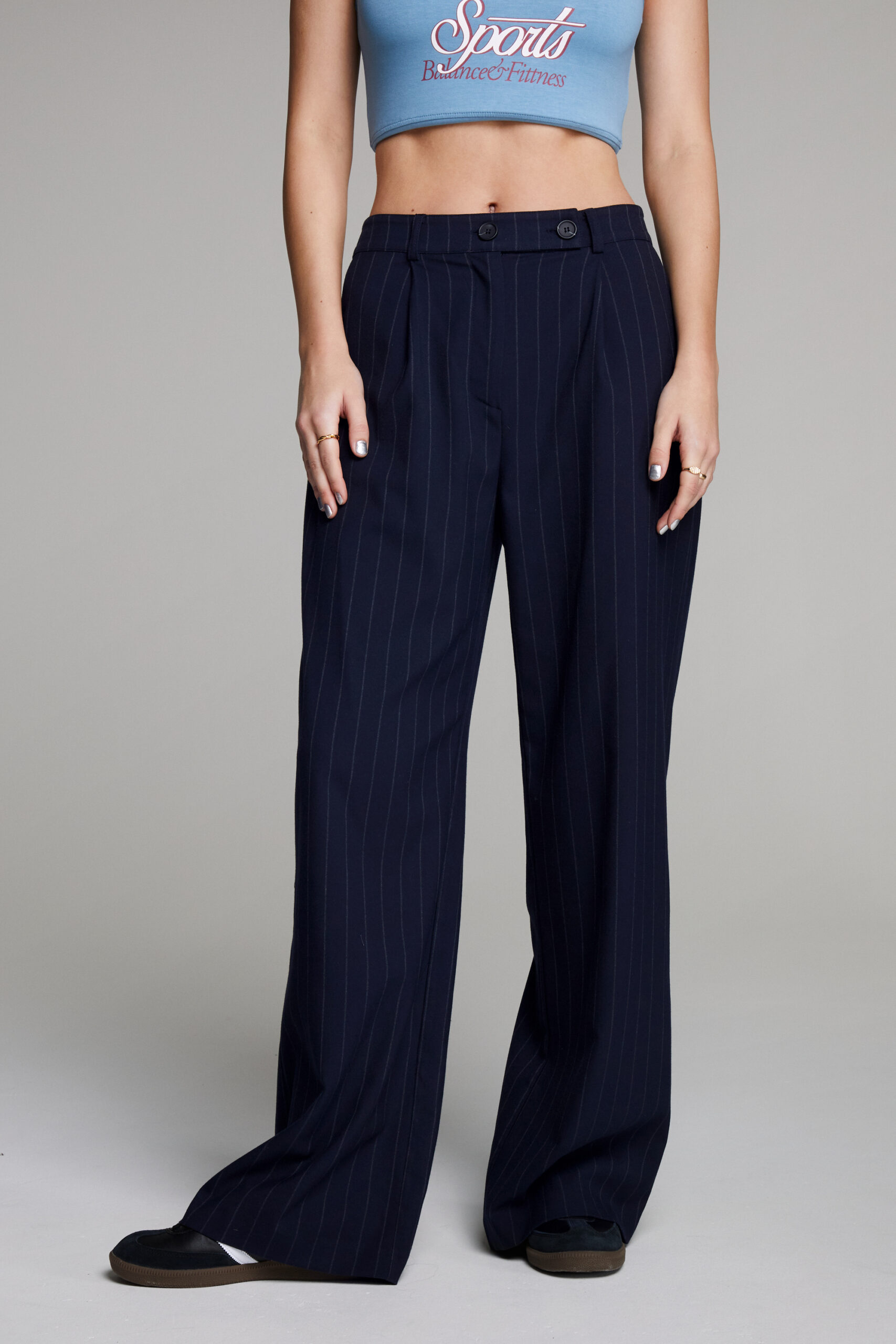 Premium Pinstripe Wide Leg Pants