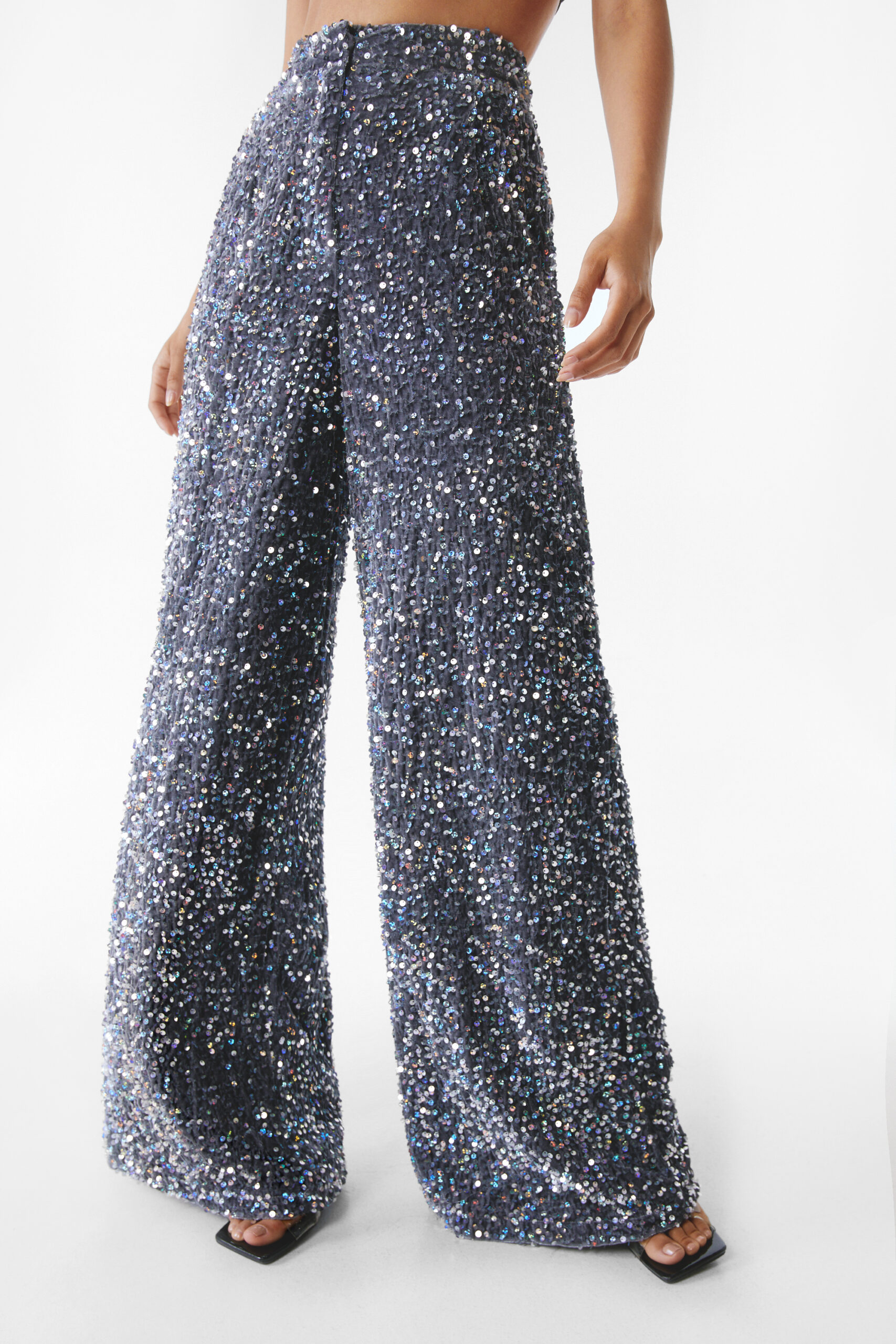 Premium Two Piece Sequin Wide Leg Pants