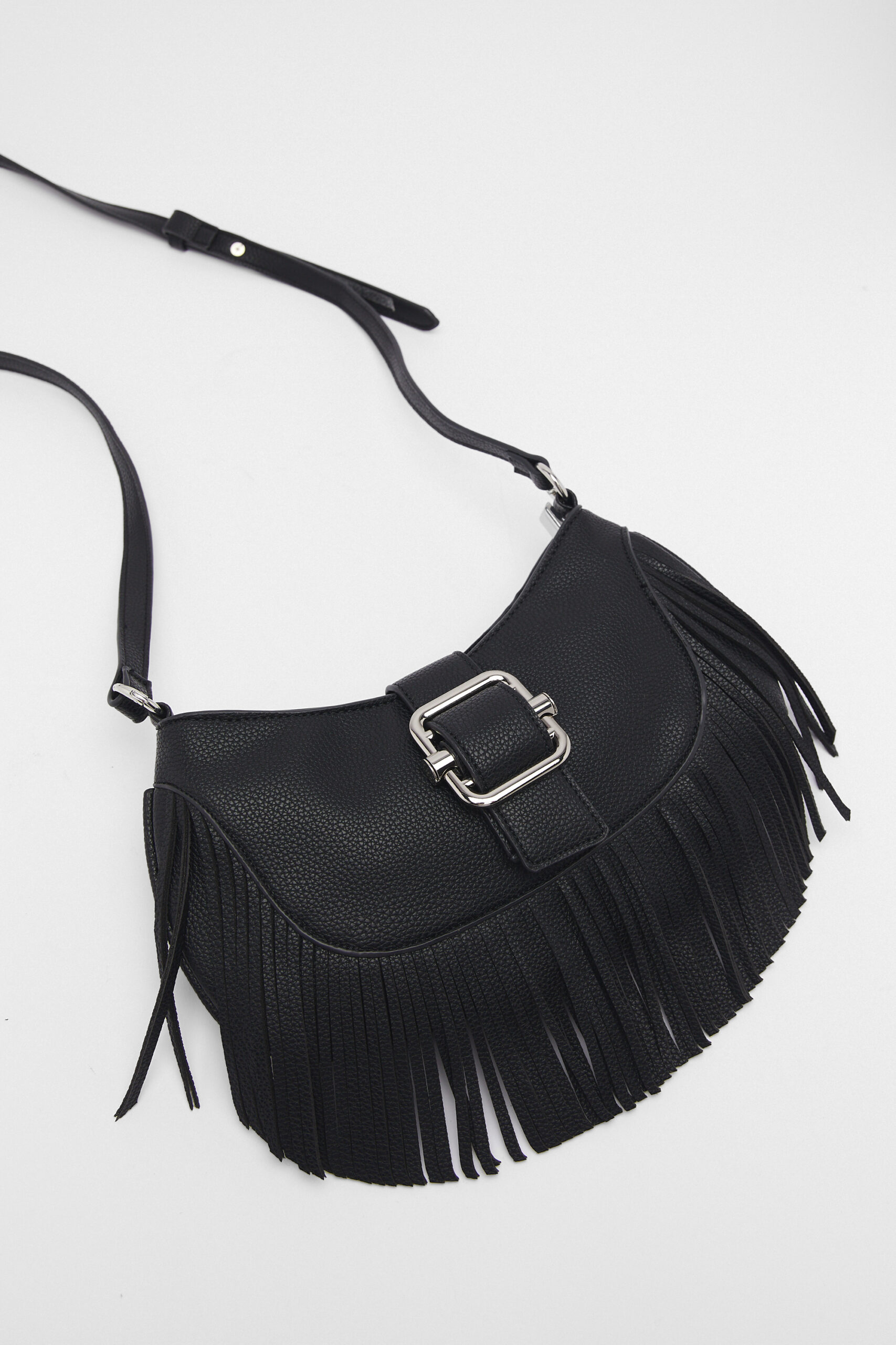 Faux Leather Fringe Shoulder Bag