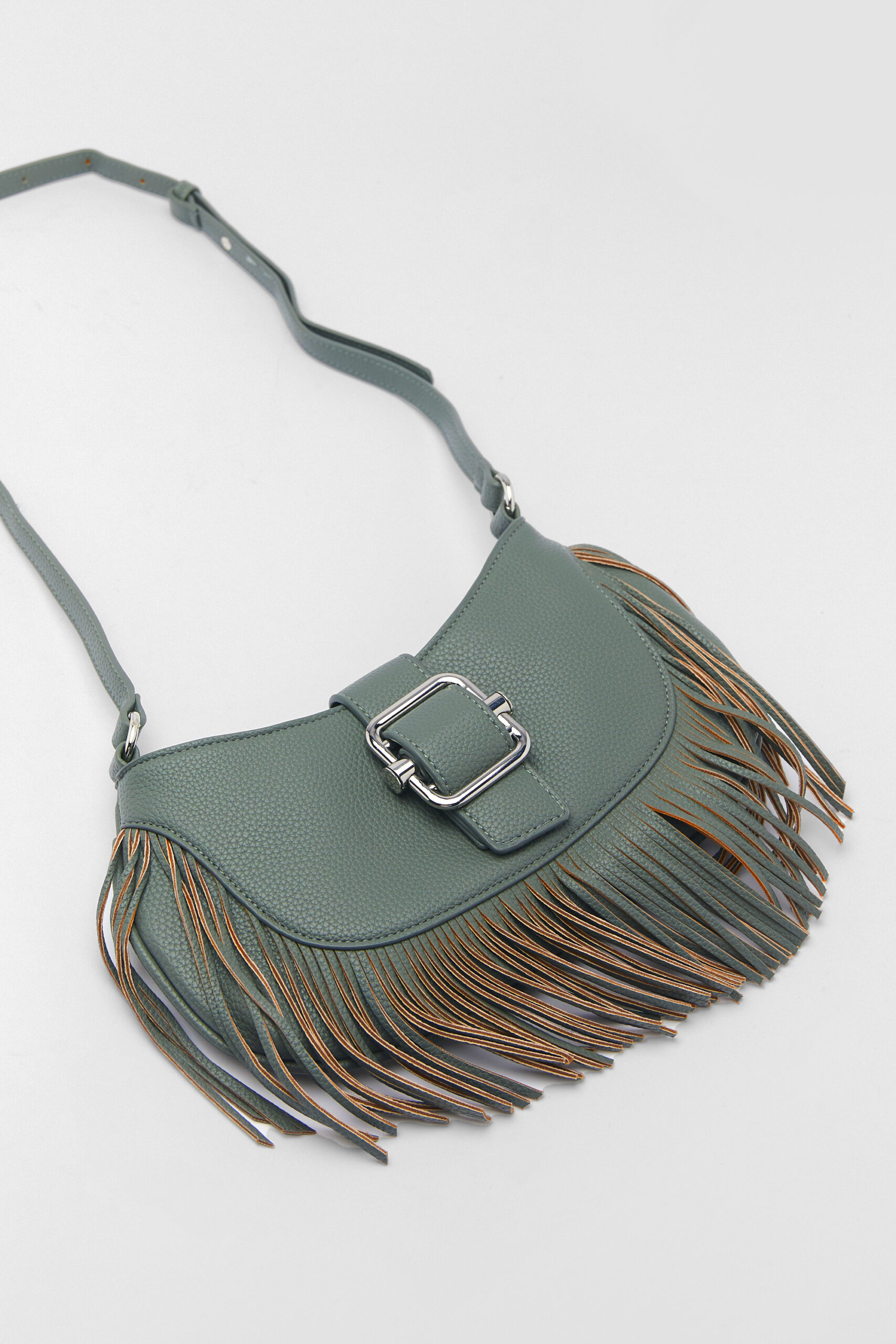 Faux Leather Fringe Shoulder Bag