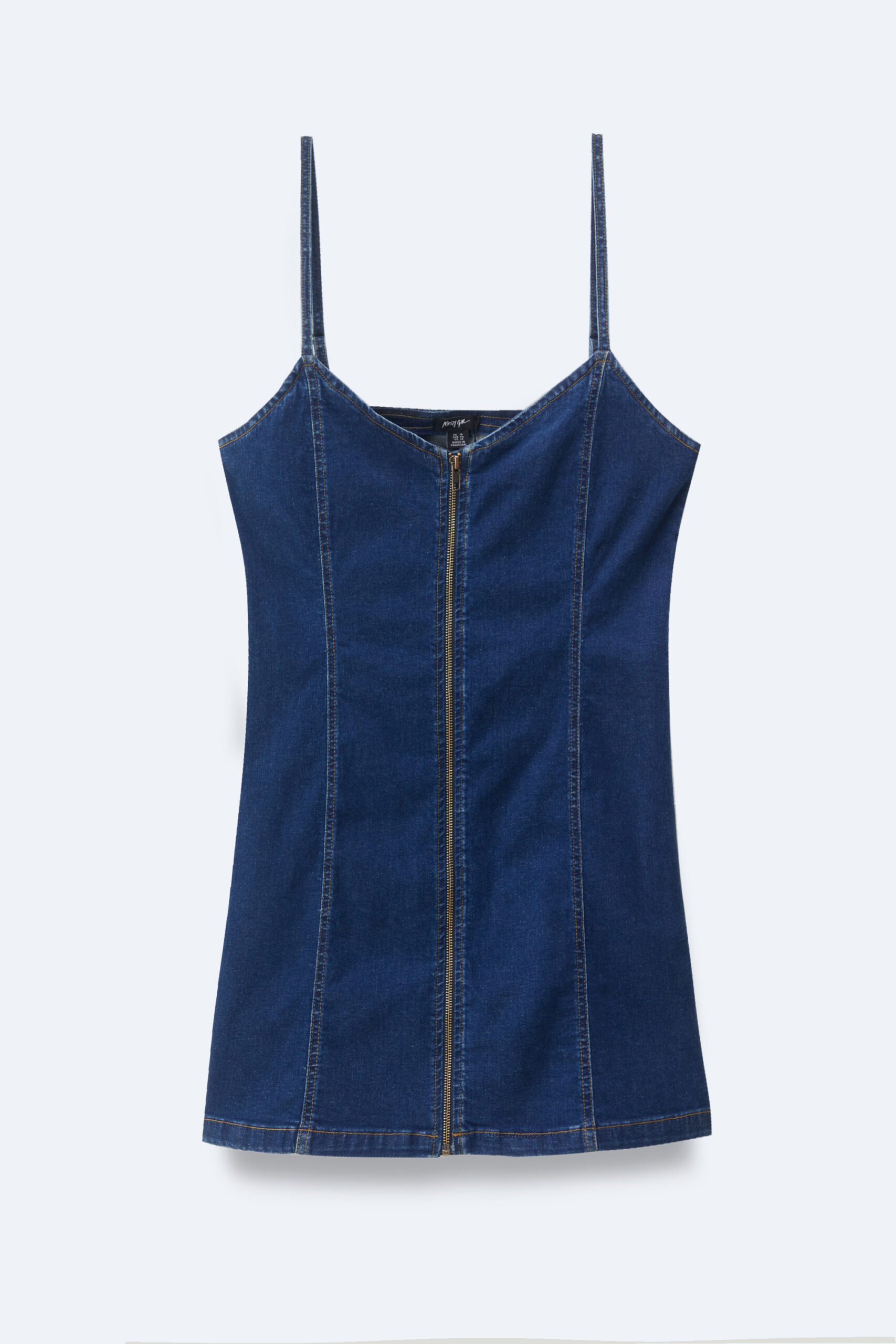 Plus Size Denim Stretch Mini Dress