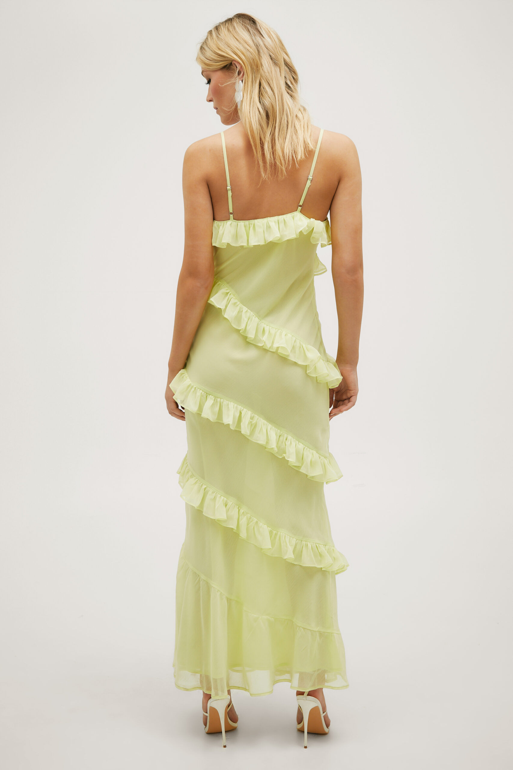 Ruffle Tiered Chiffon Maxi Dress