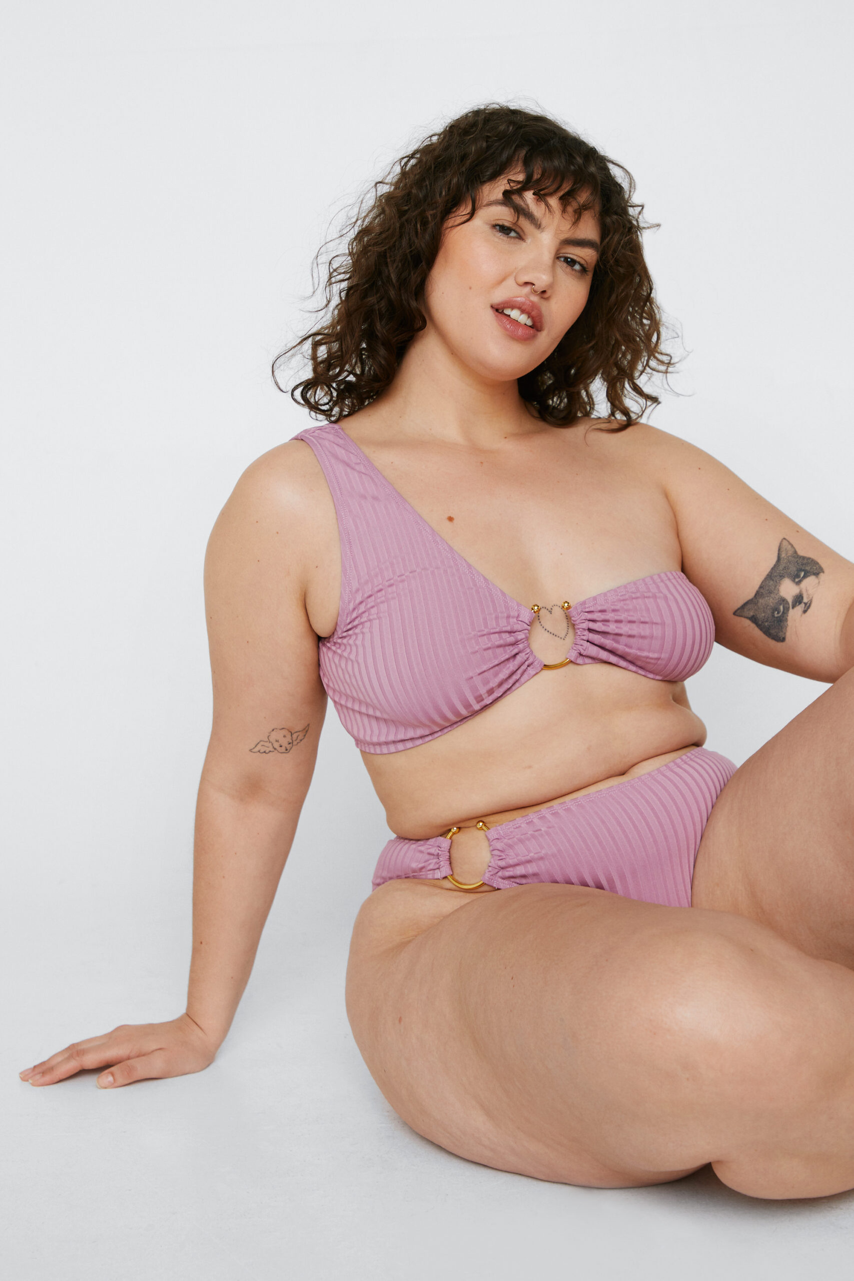 Plus Size Recycled Ribbed Bikini Bottoms