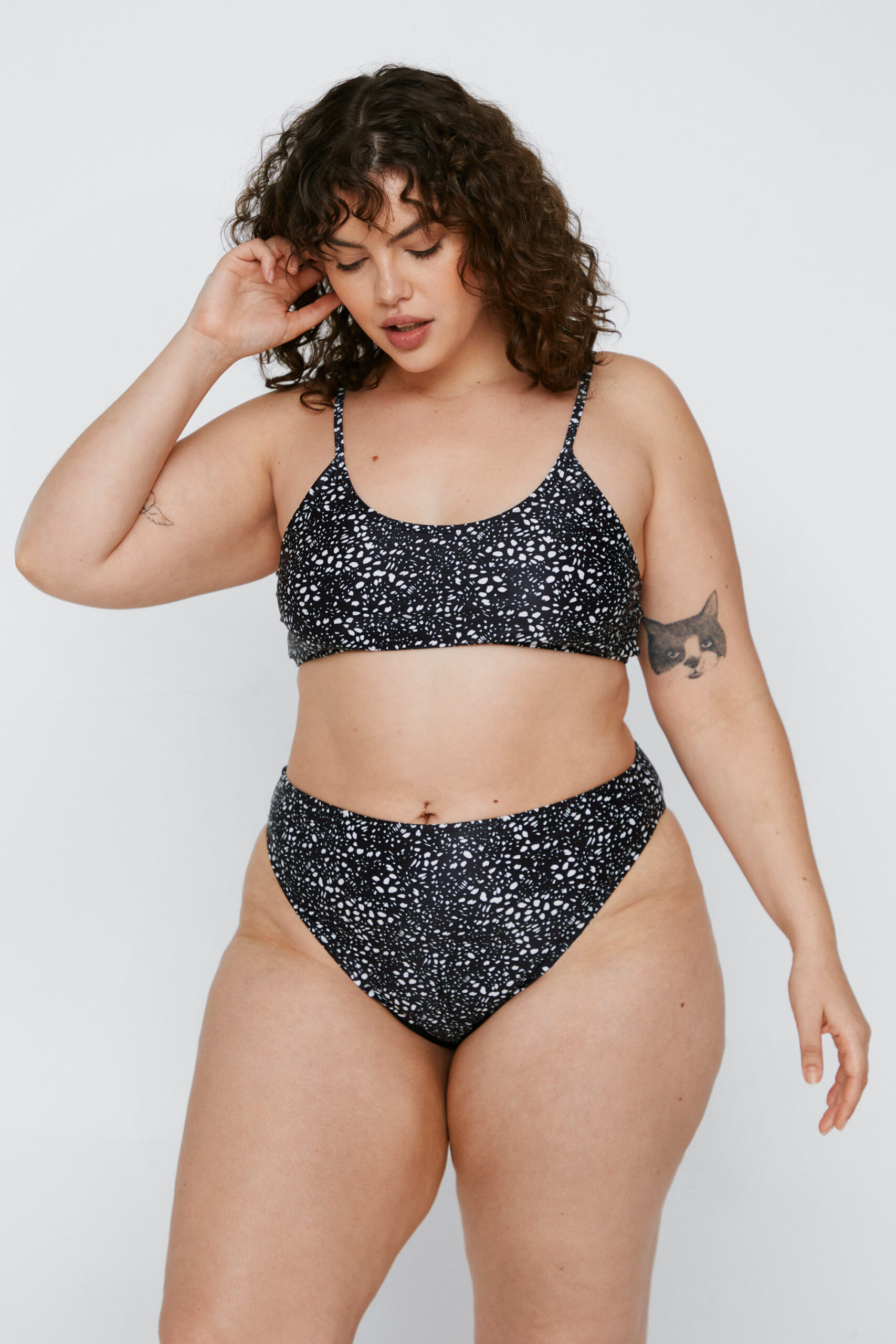 Plus Size Recycled Spot Print Bikini Set