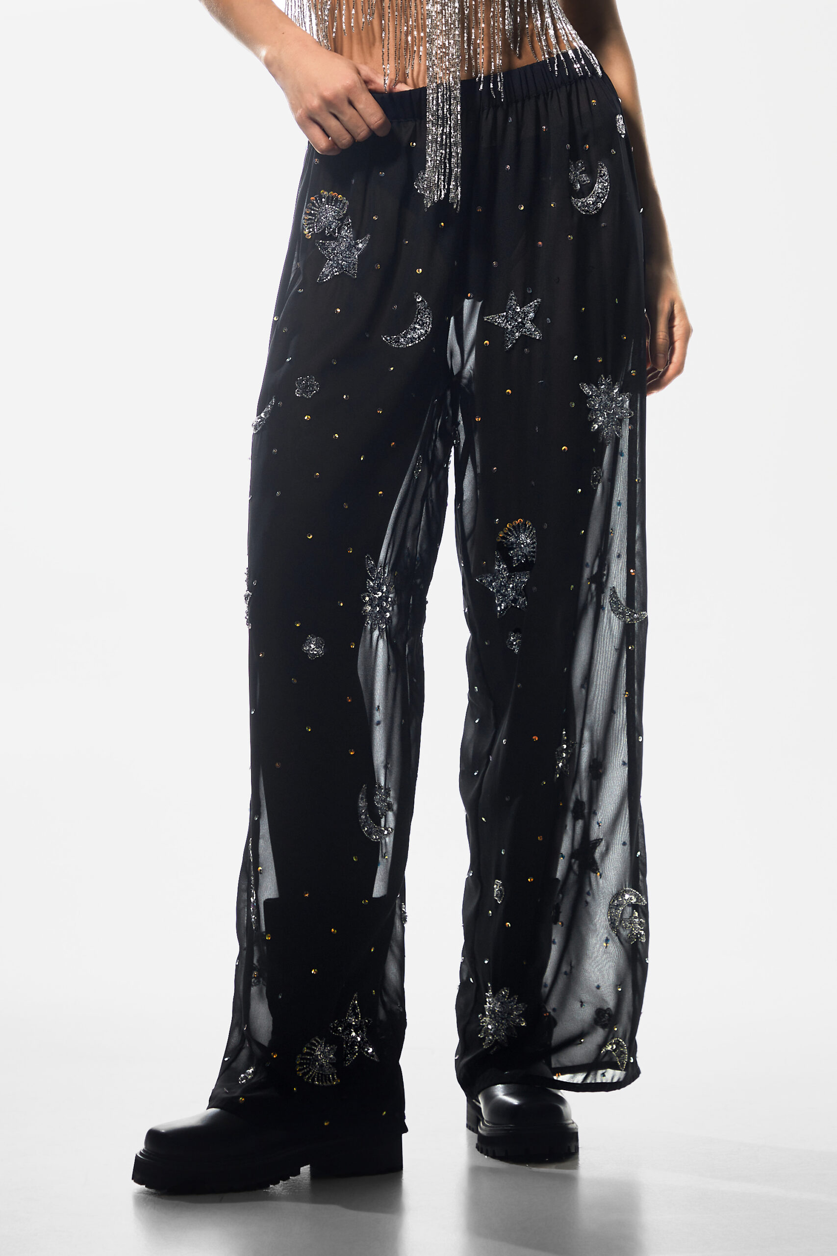 Hand Embellished Celestial Beach Pants