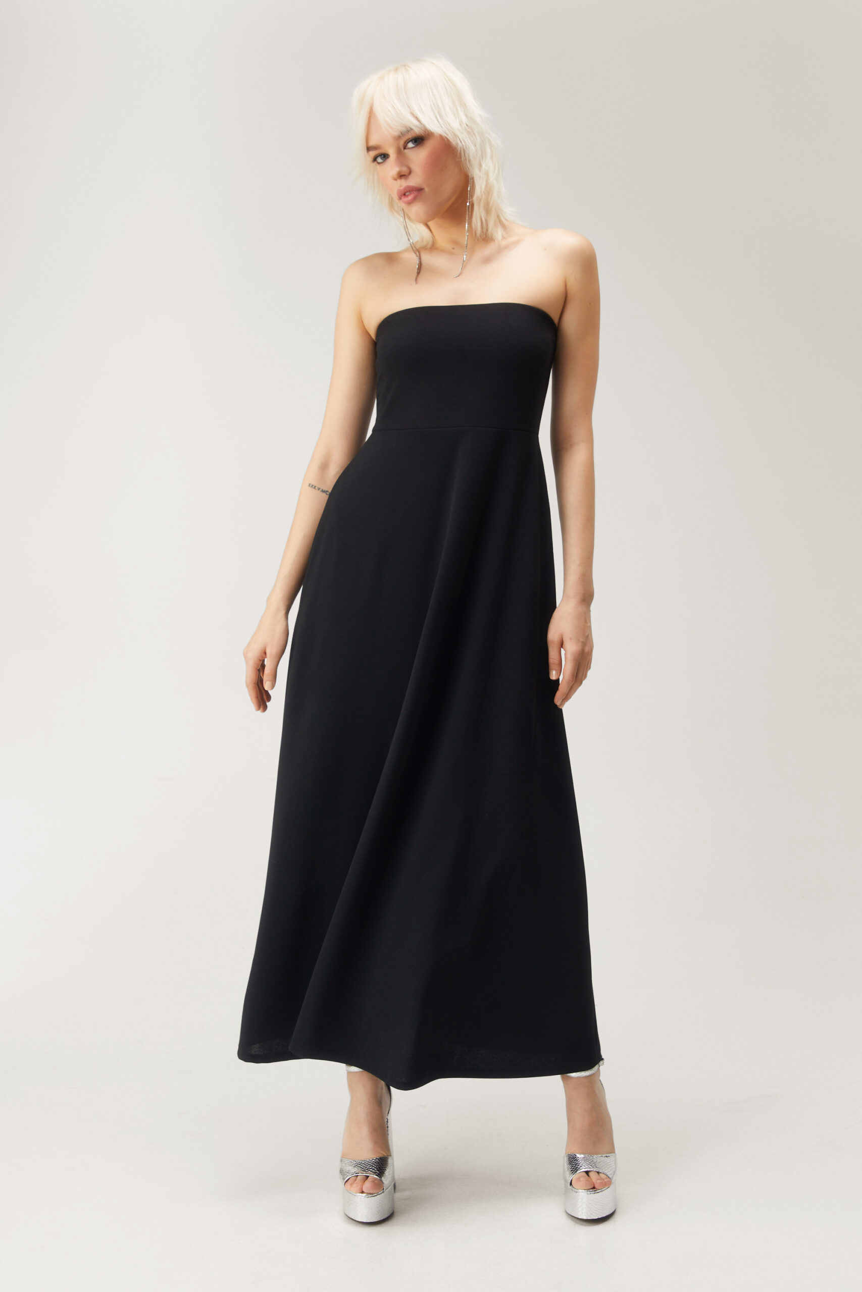 Scuba Bandeau Maxi Dress