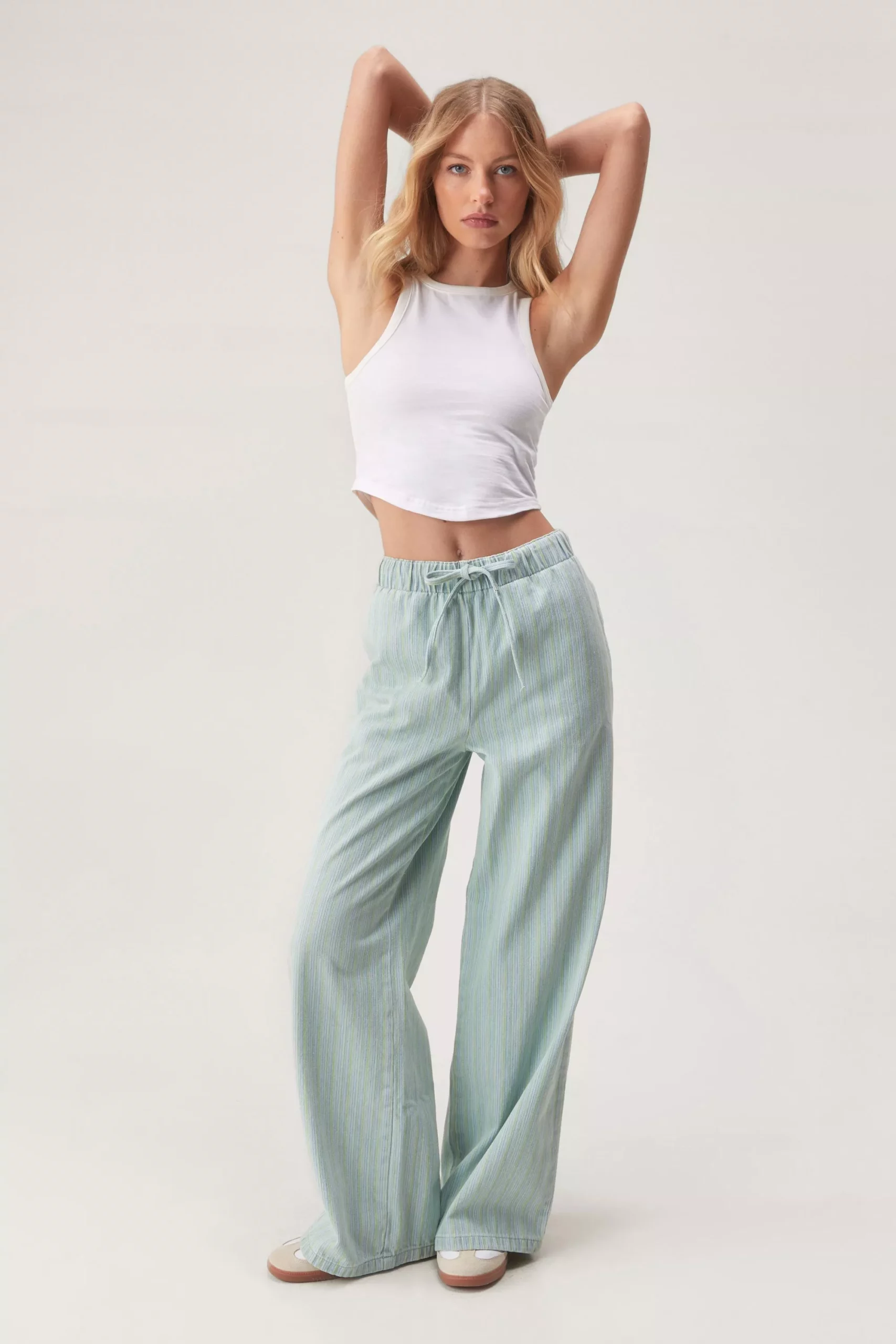 Twill Stripe Pull On Pants