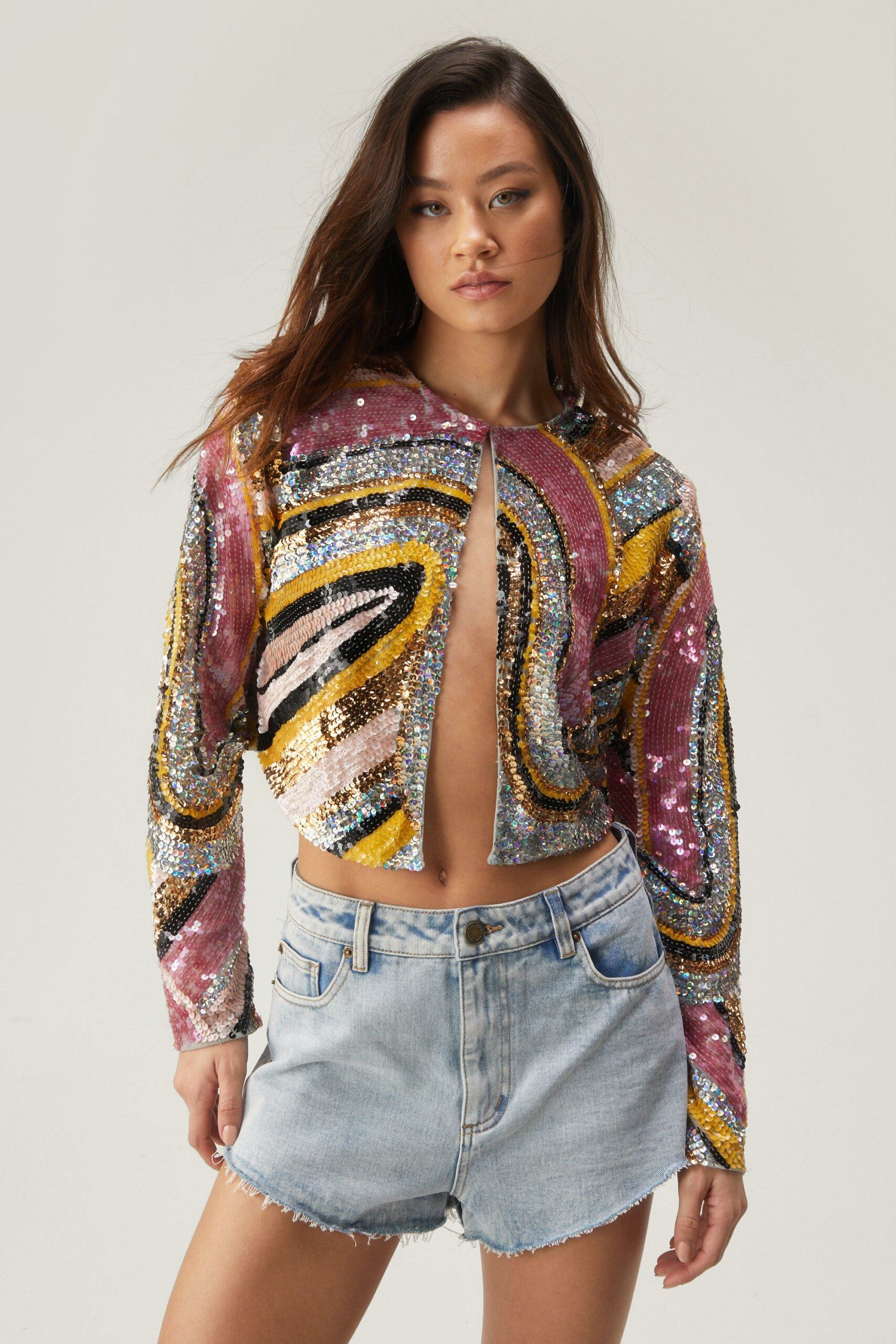 Abstract Statement Sequin Jacket