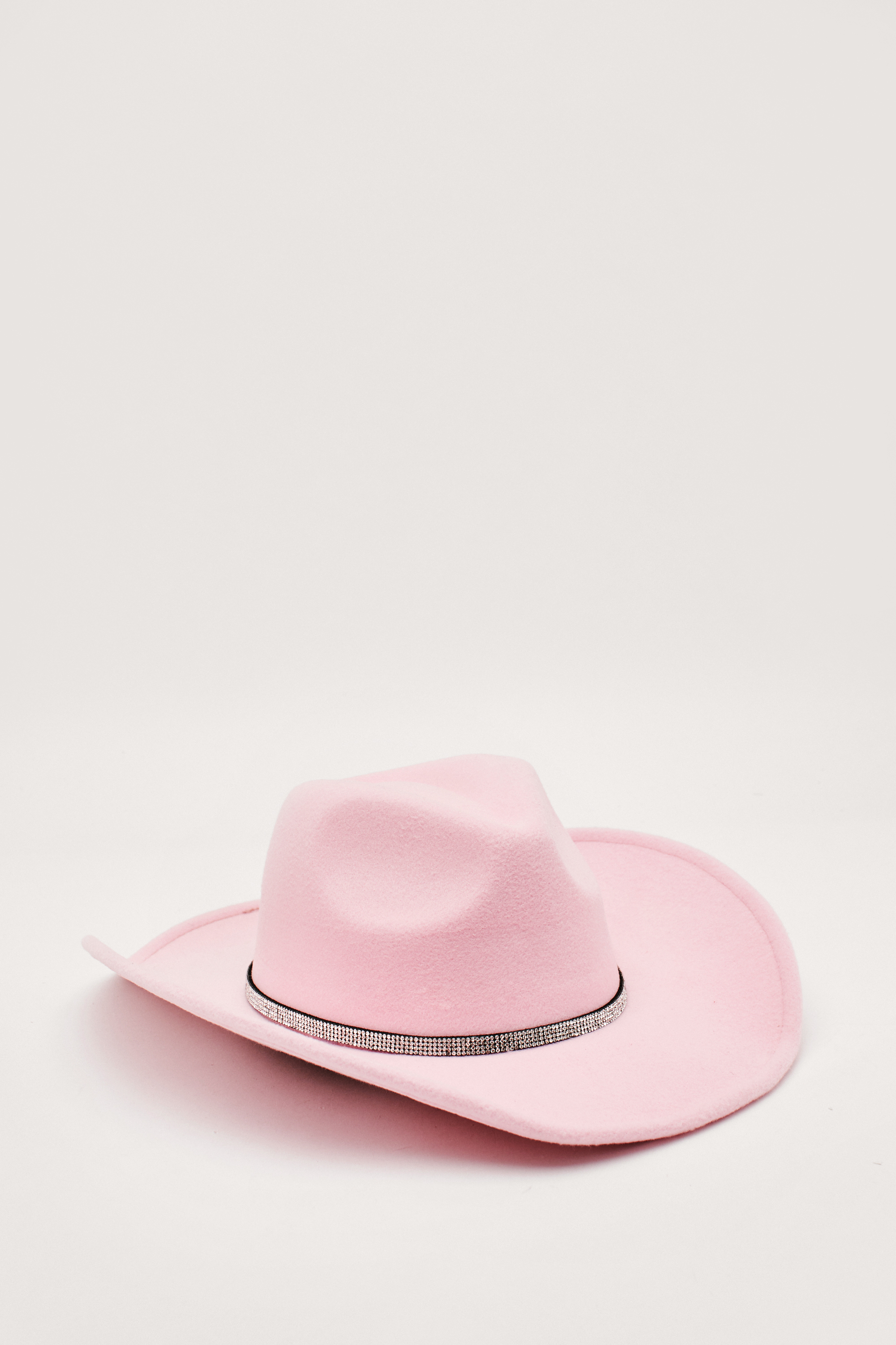 Diamante Trim Wide Brim Cowboy Hat