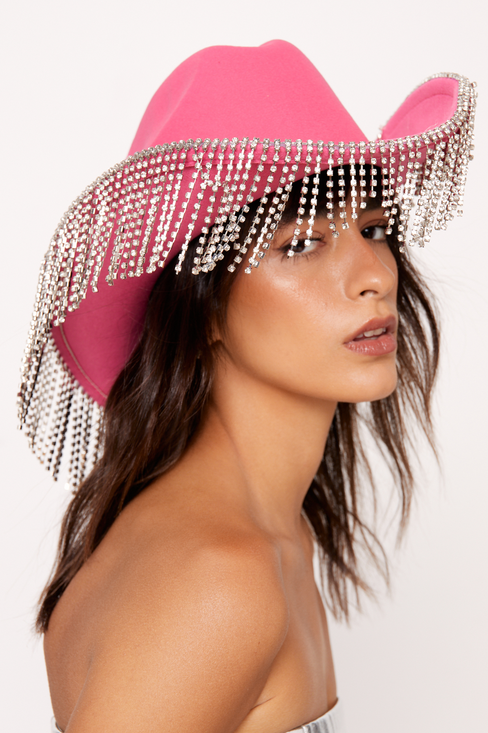 Diamante Fringe Cowboy Hat