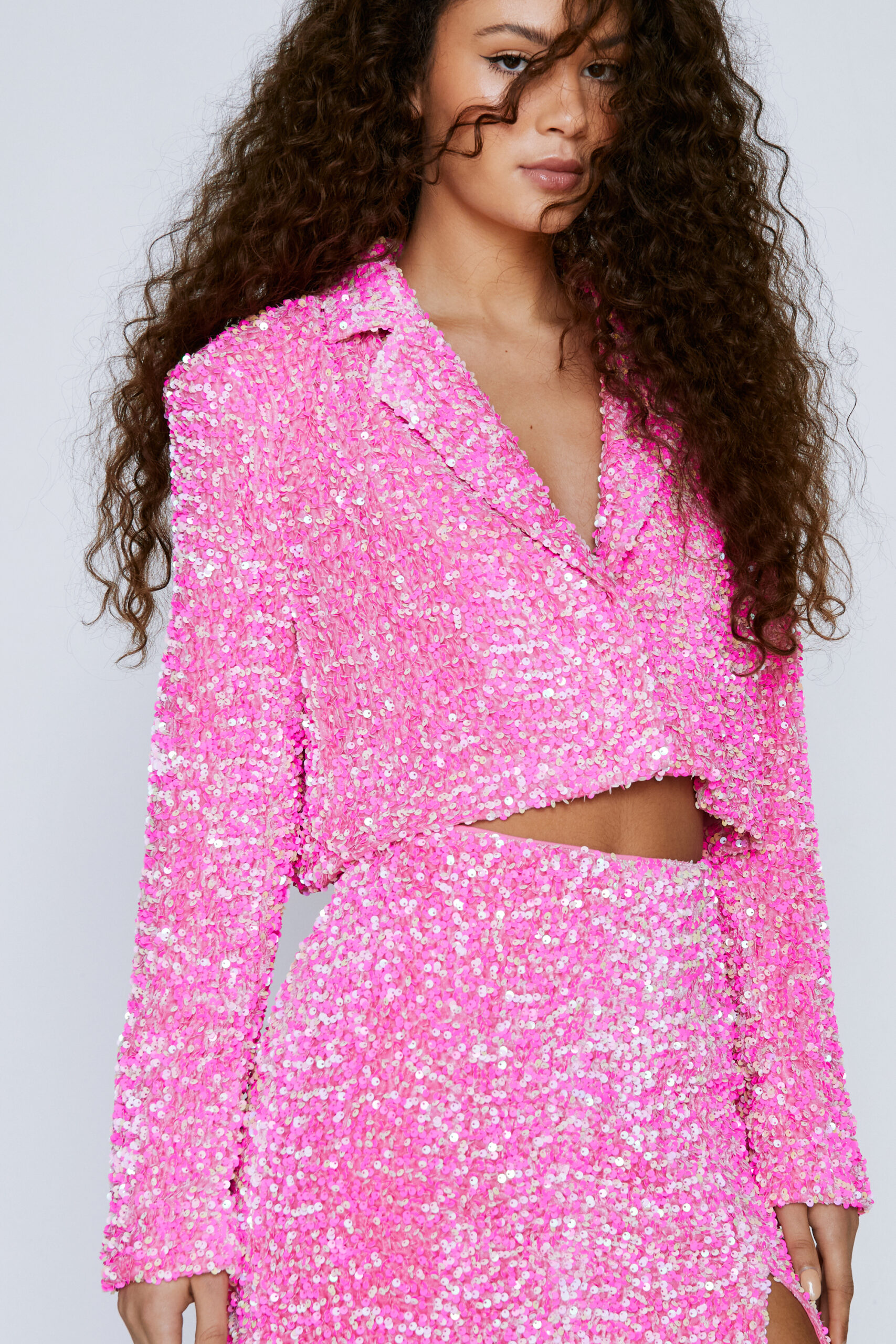 Premium Velvet Two Piece Sequin Blazer