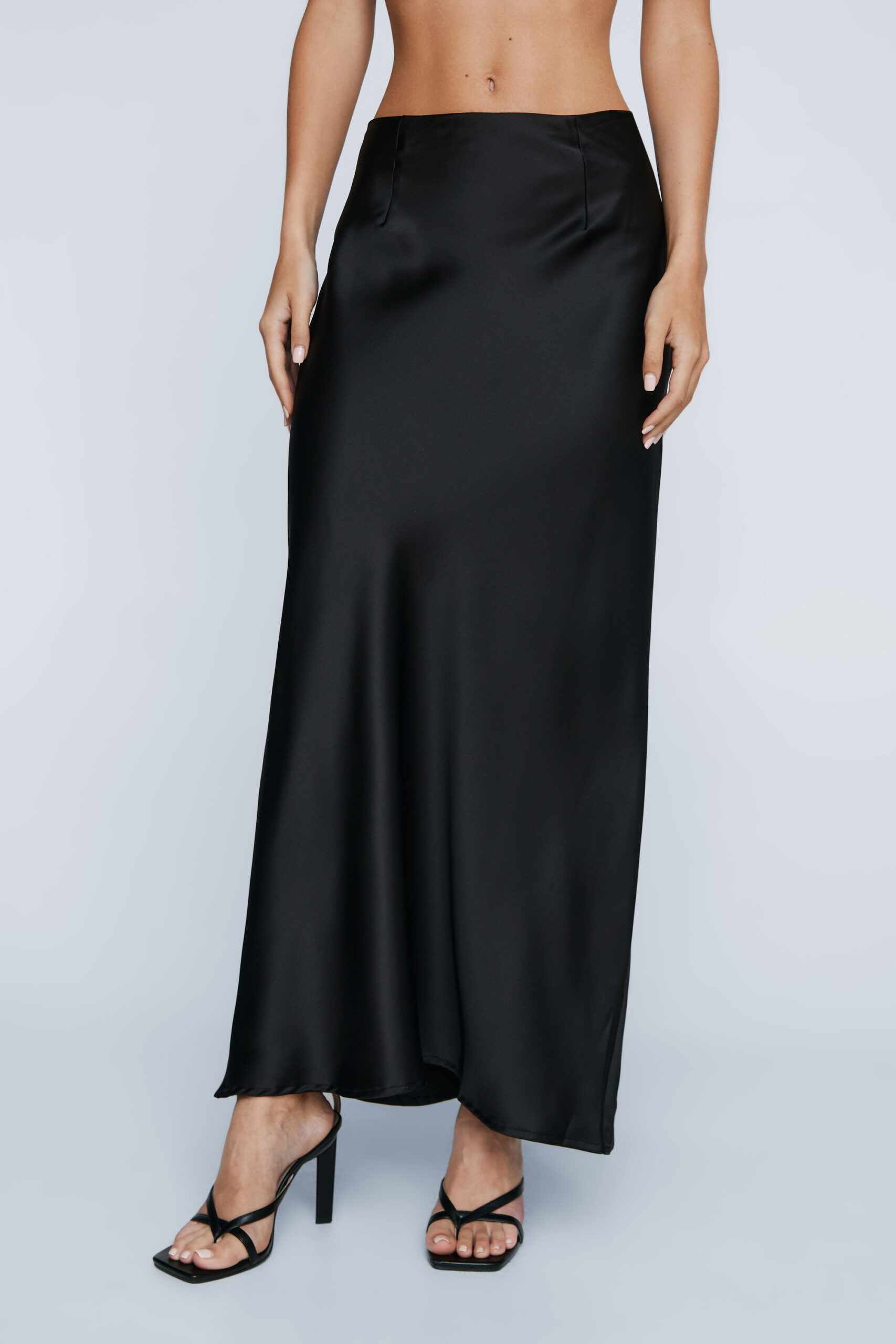 Petite Bias Cut Satin Maxi Skirt