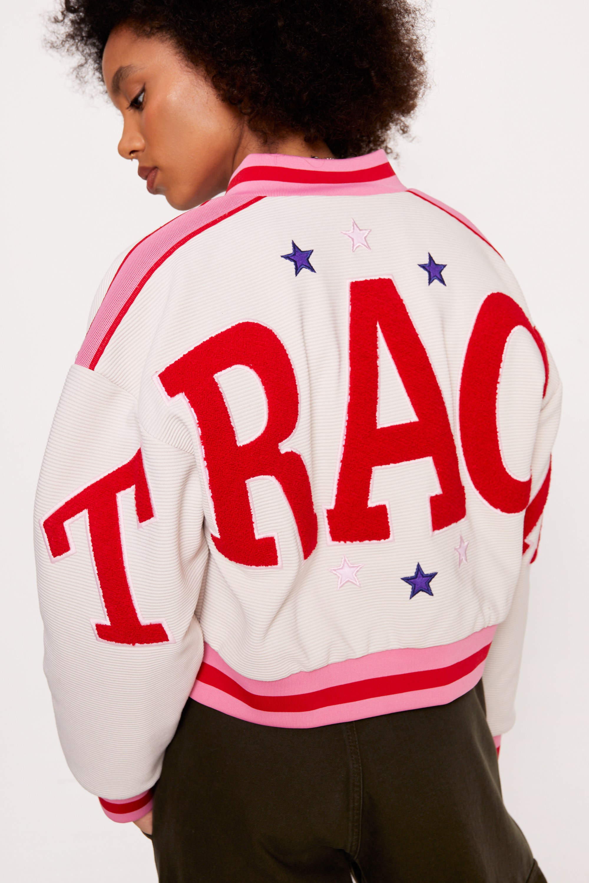 Track Back Knitted Varsity Jacket