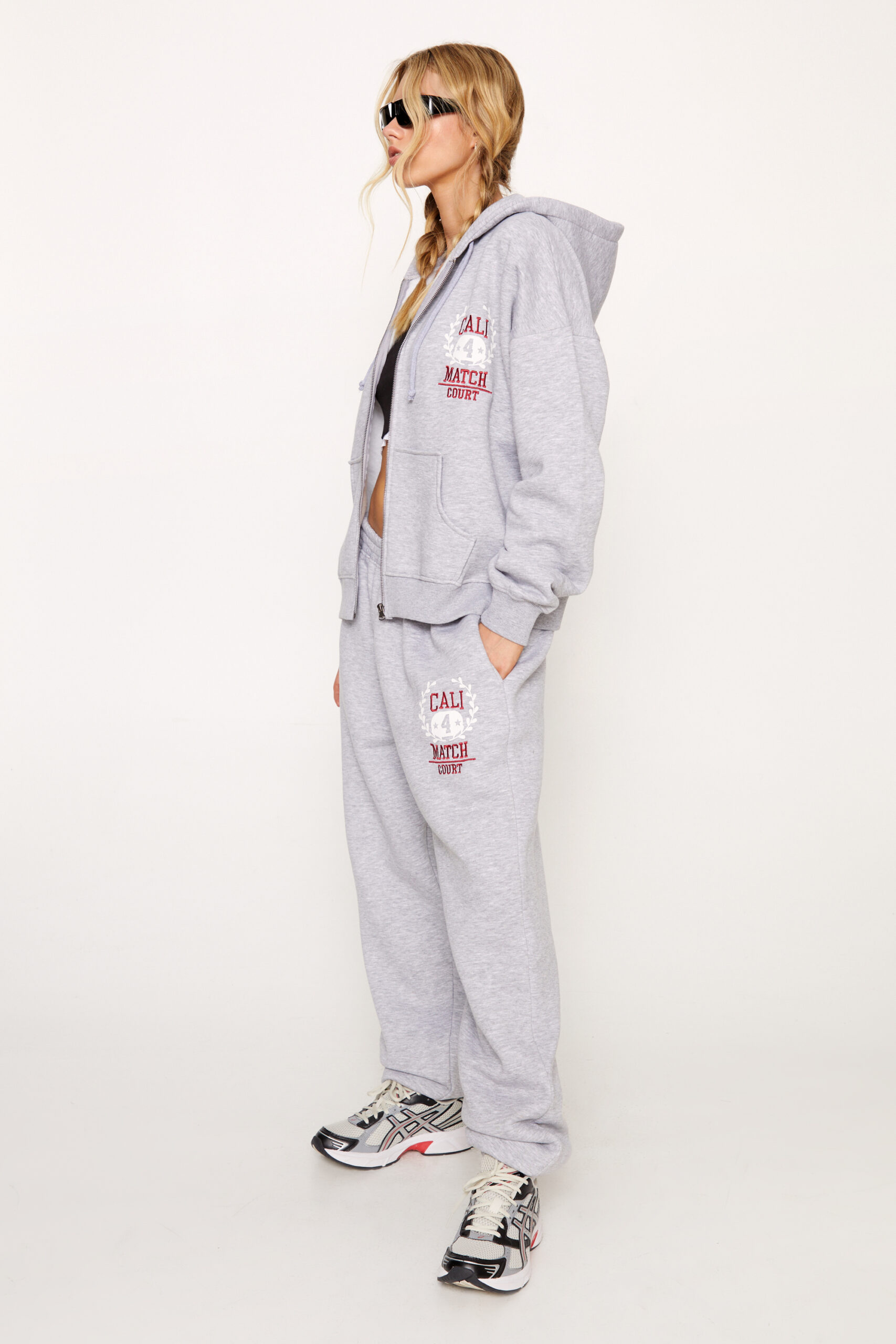 Slogan Zip Through Hoodie & Sweatpants Set