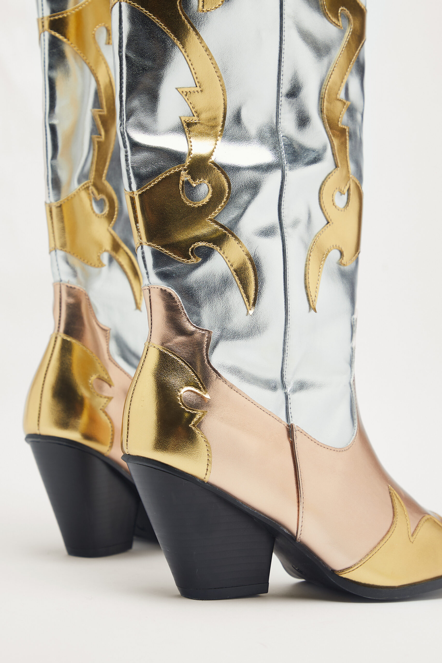 Muticolor Metallic Cowboy Boots