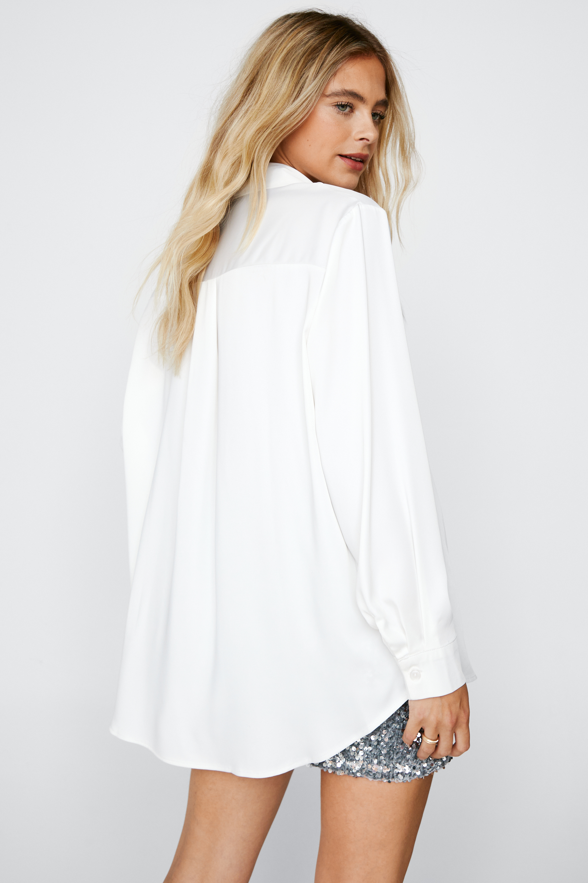 Satin Relaxed Button Down Shirt