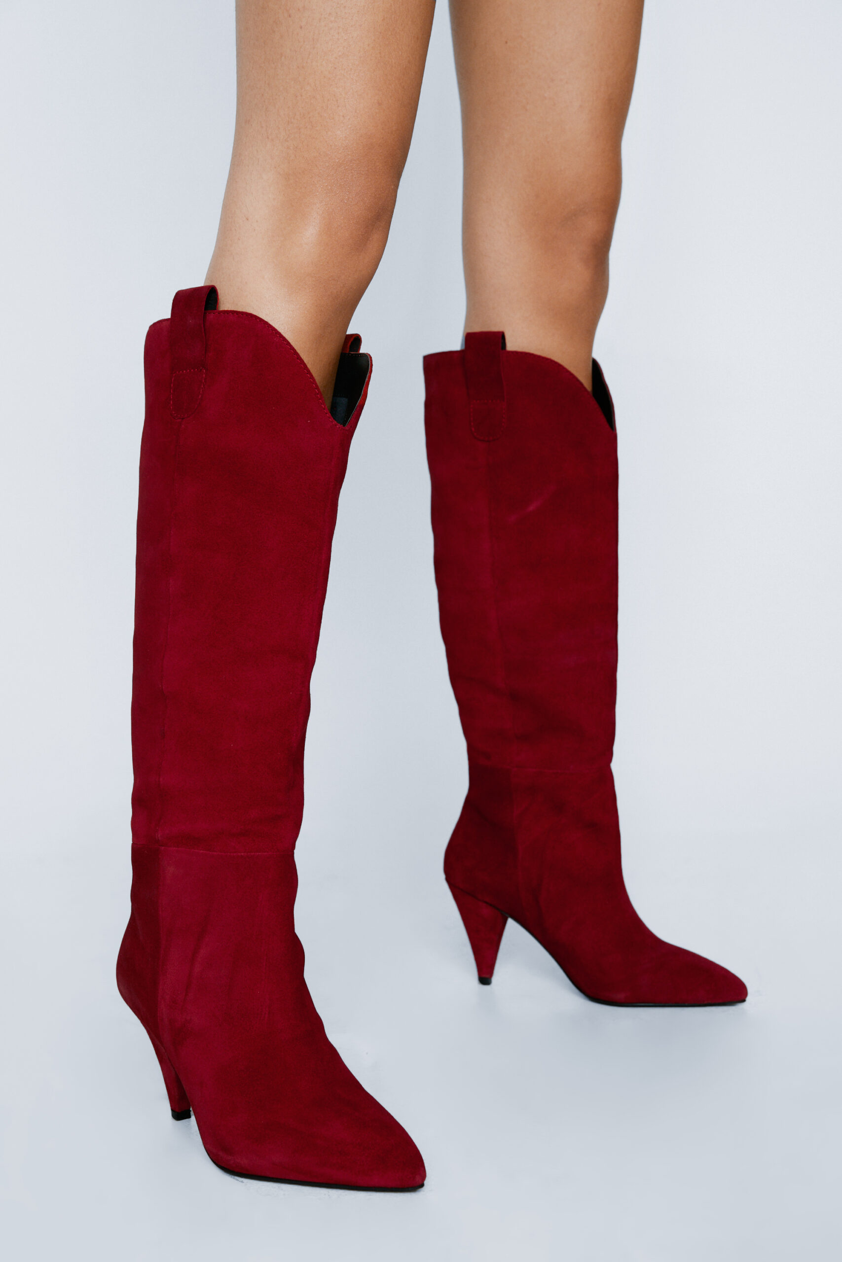 Premium Suede Knee High Cowboy Boots