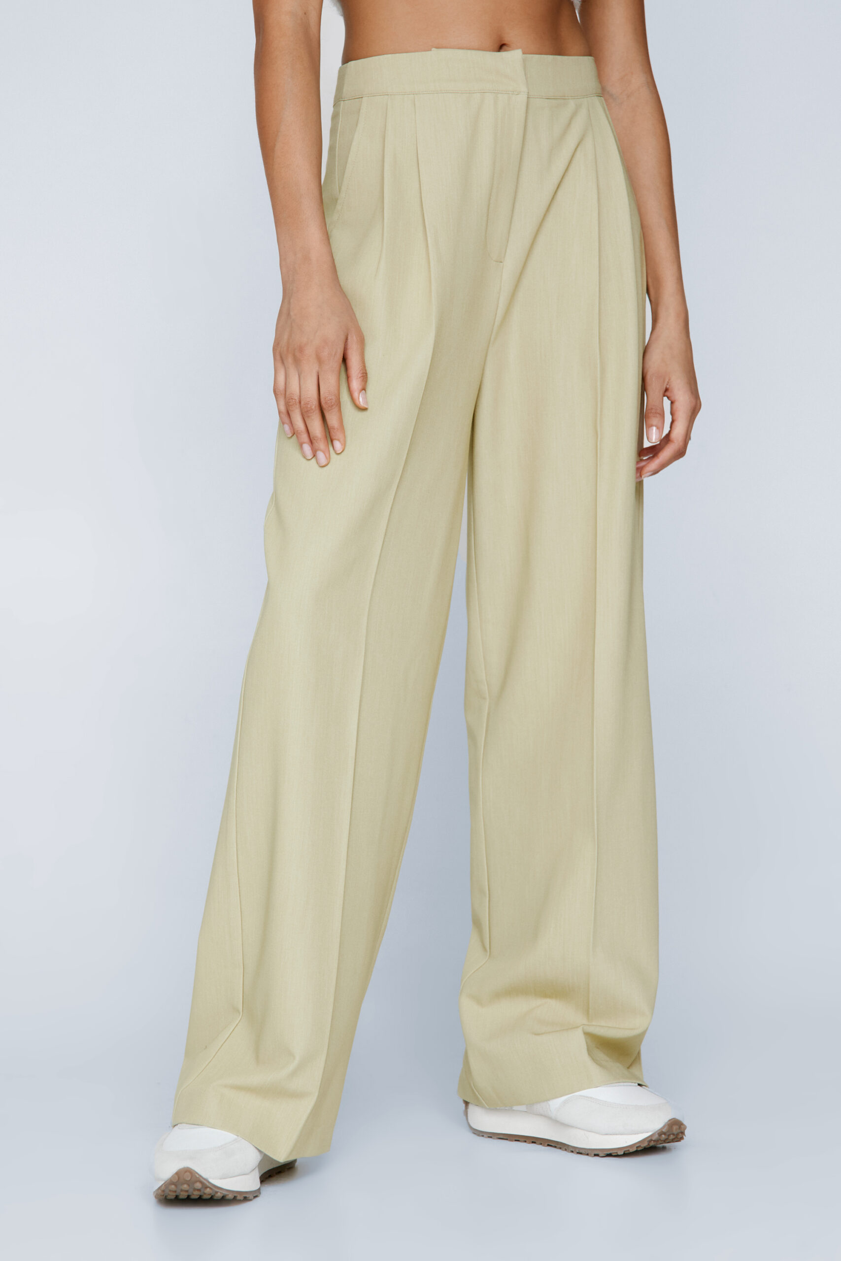 Marled Tailored Pleat Front Pants