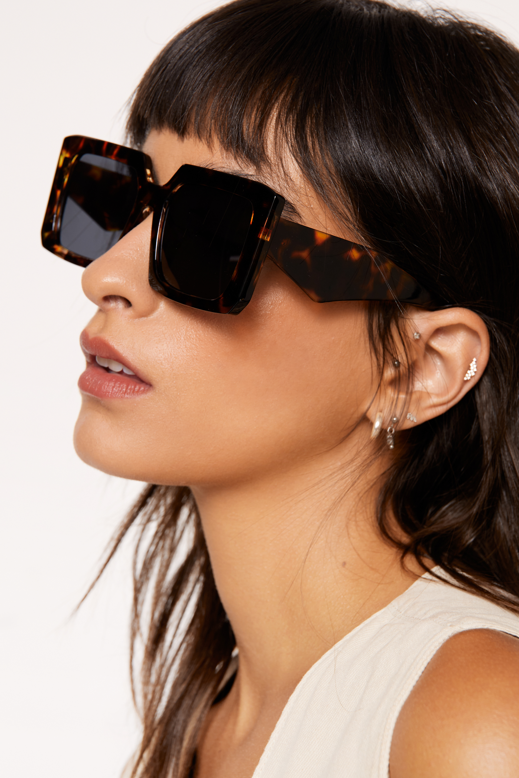 Tortoise Shell Oversized Square Sunglasses