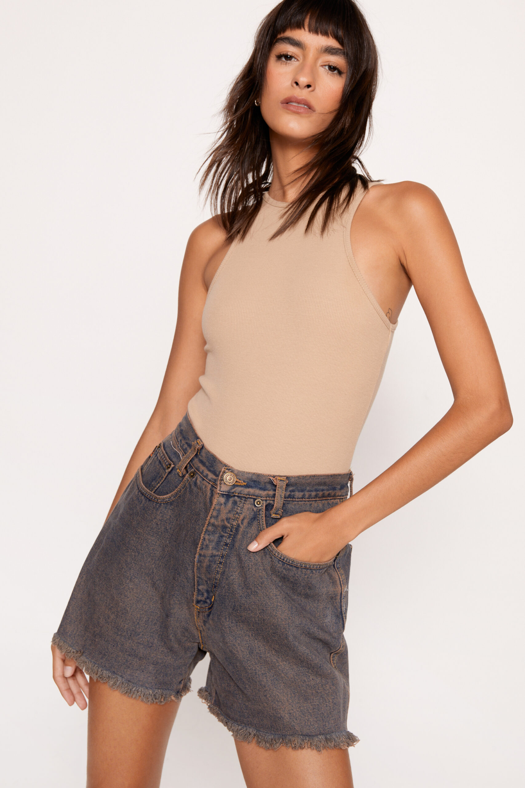 Ribbed Sleeveless Bodysuit