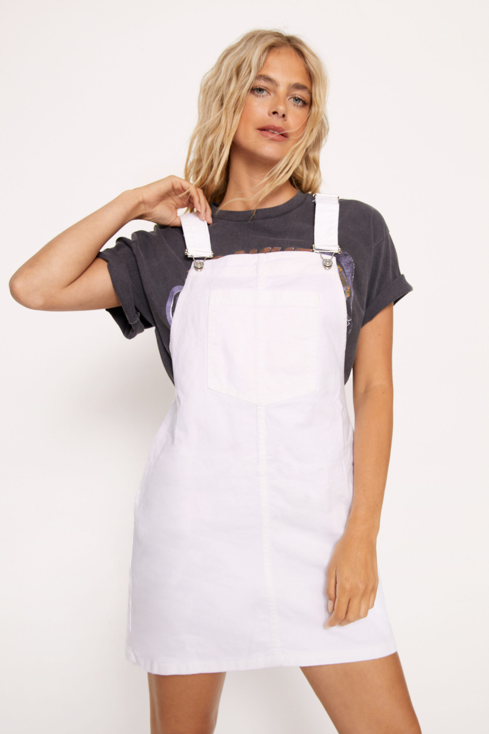 Denim Overalls Mini Dress