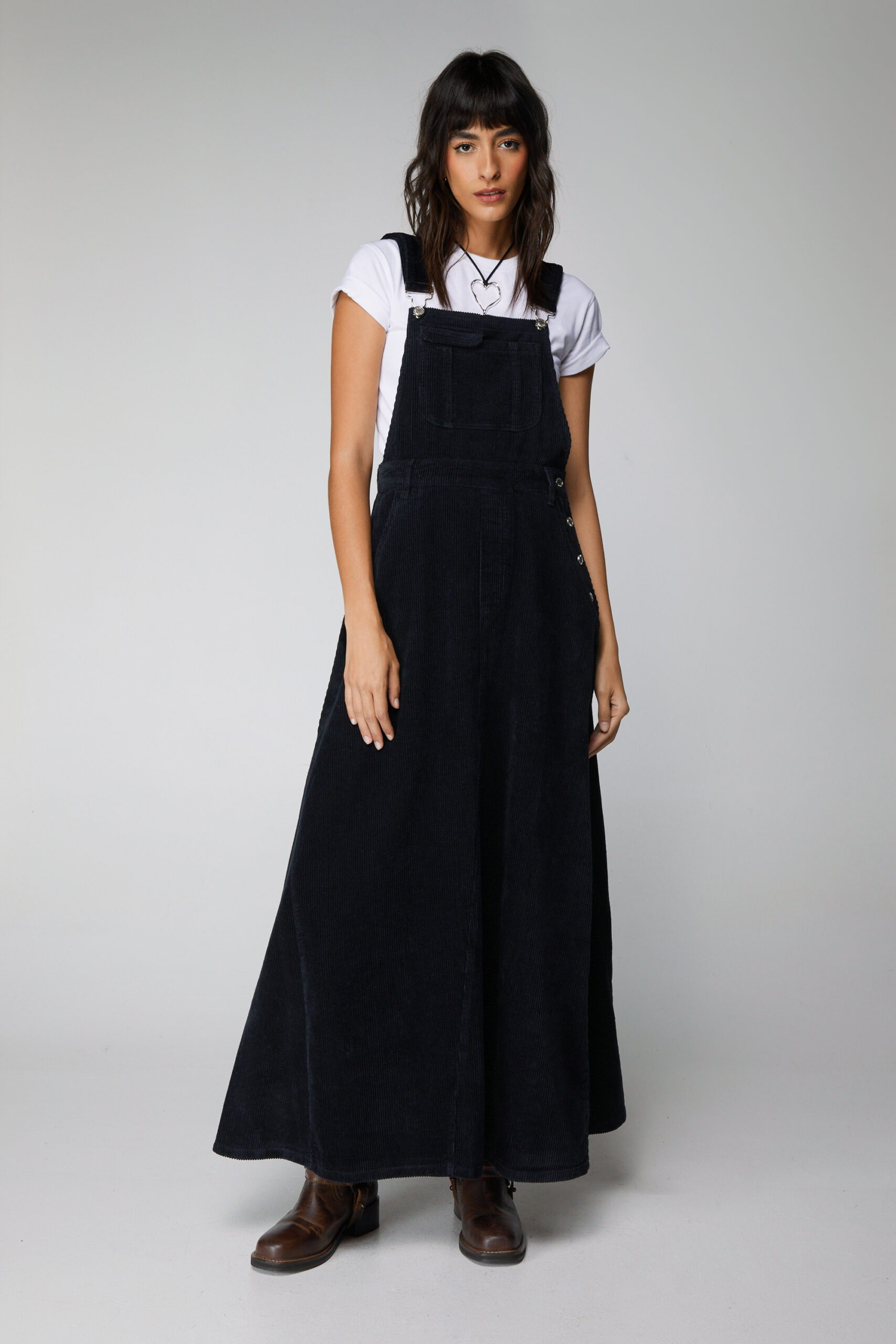 Corduroy Dungaree Maxi Dress