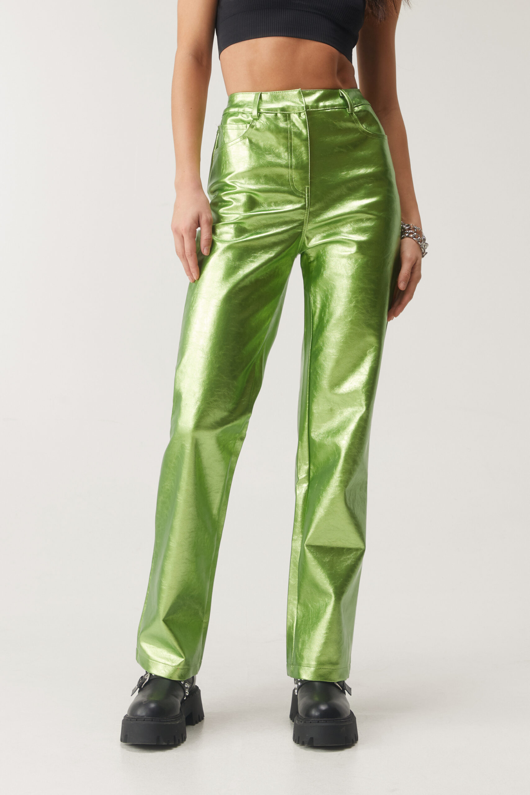 Premium Glitter Faux Leather Pants