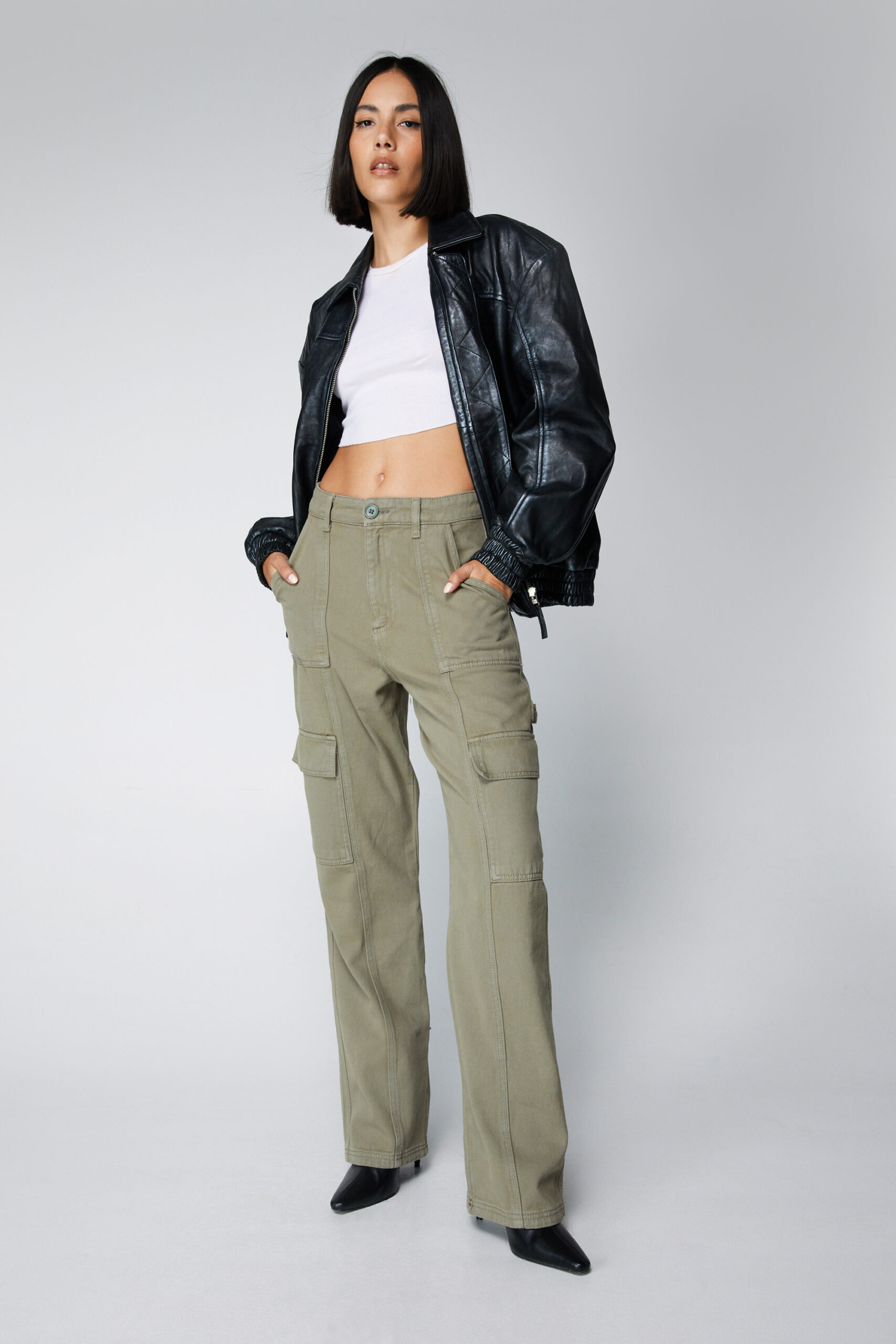 Twill Utility Straight Leg Cargo Pants