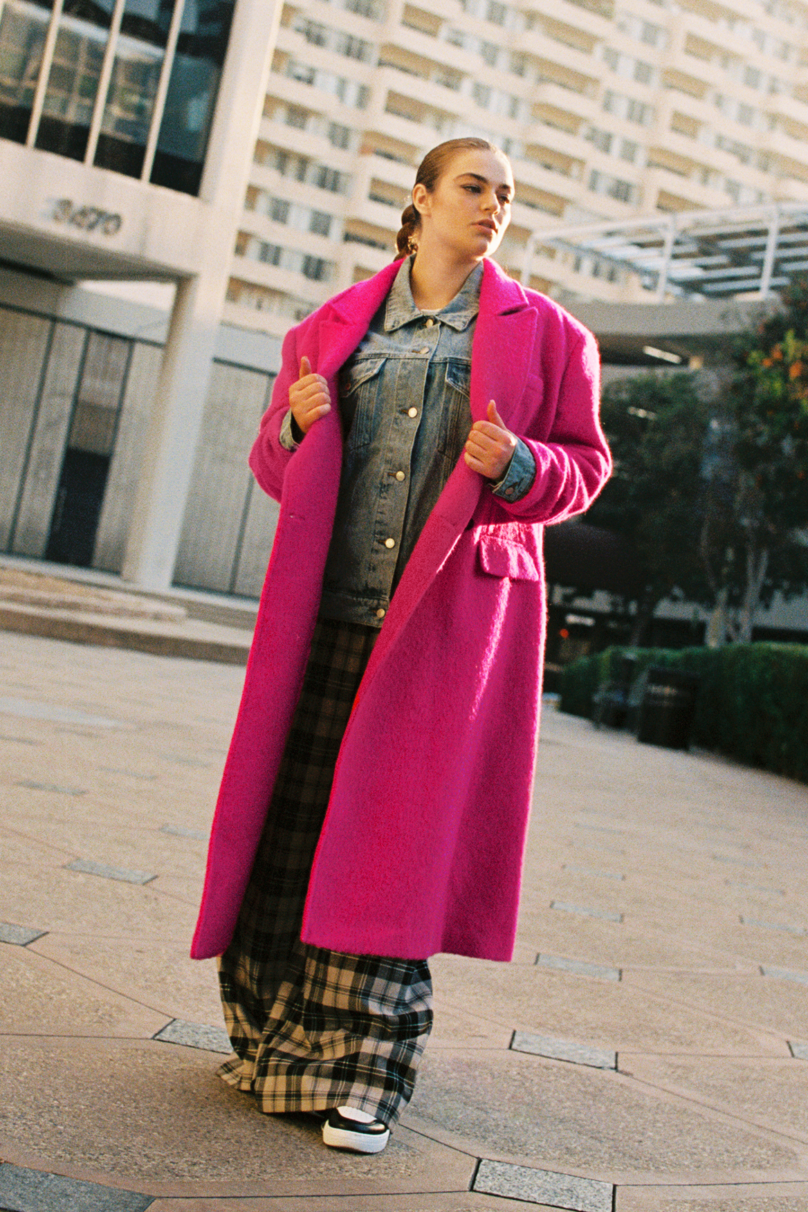 Plus Size Premium Wool Brushed Coat