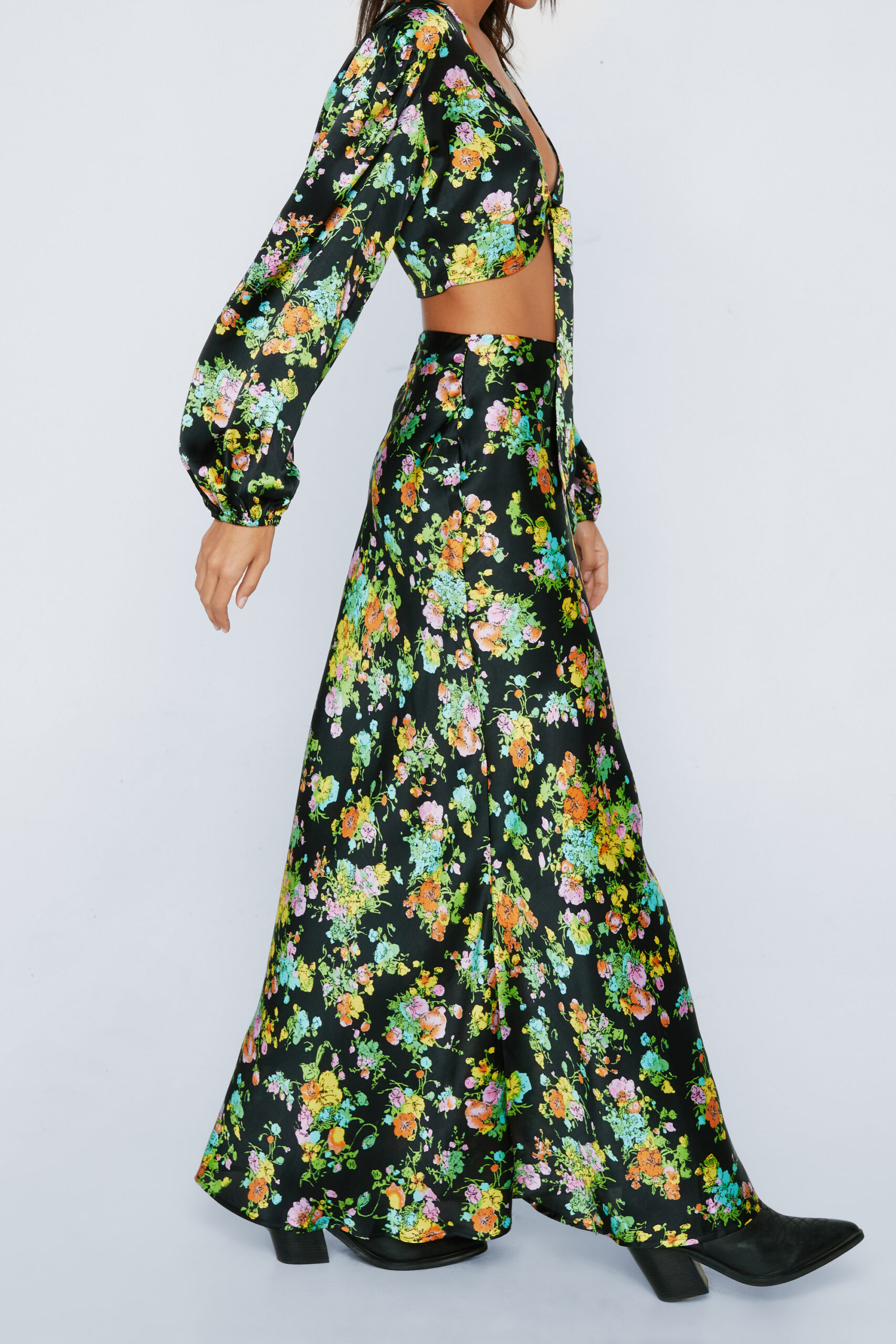 Floral Bias Maxi Skirt