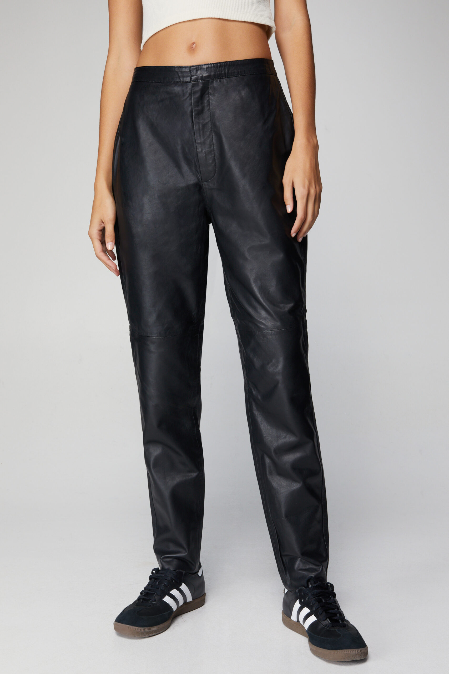 Essentials Real Leather Skinny Leg Pants