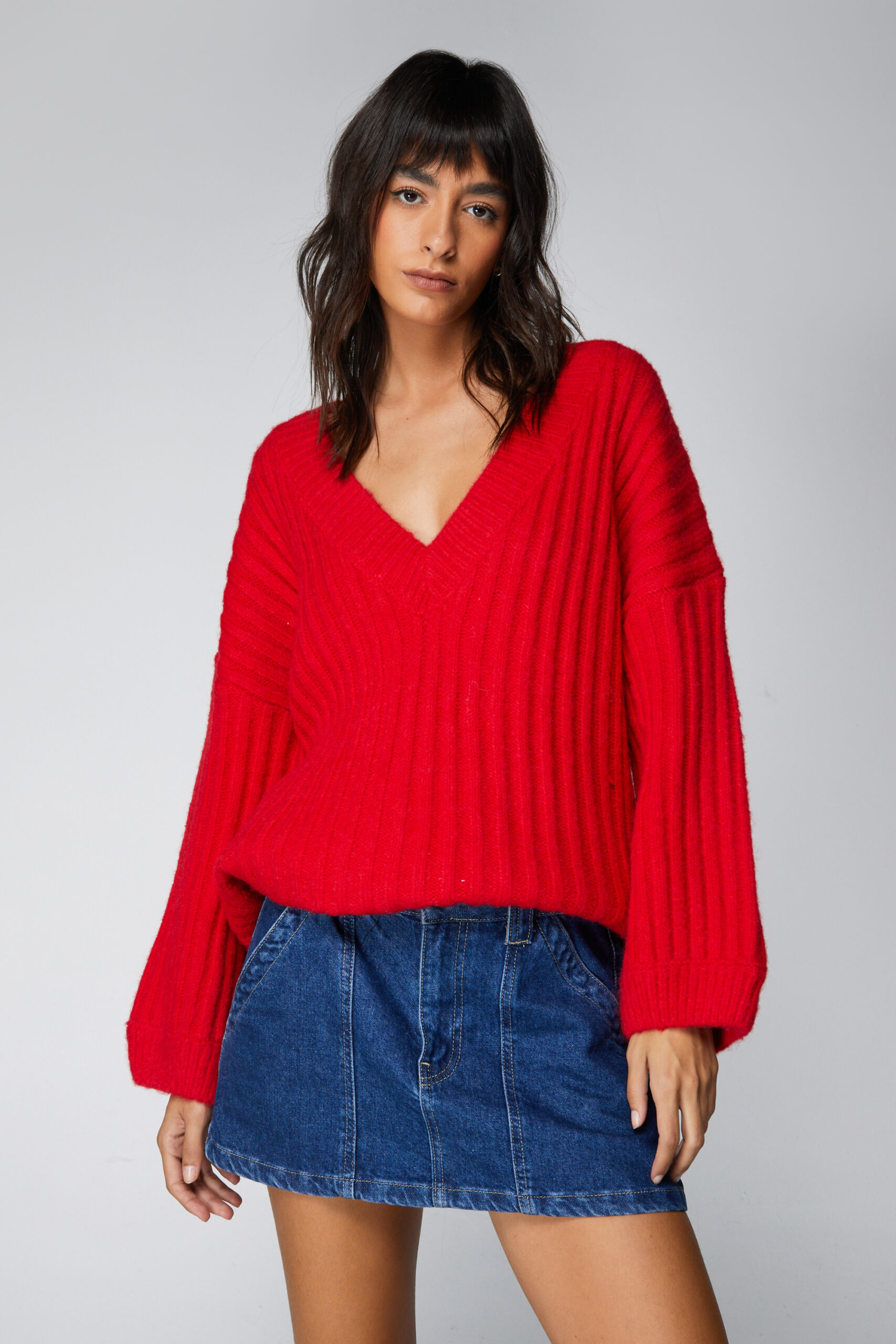 Slouchy V Neck Oversized Sweater