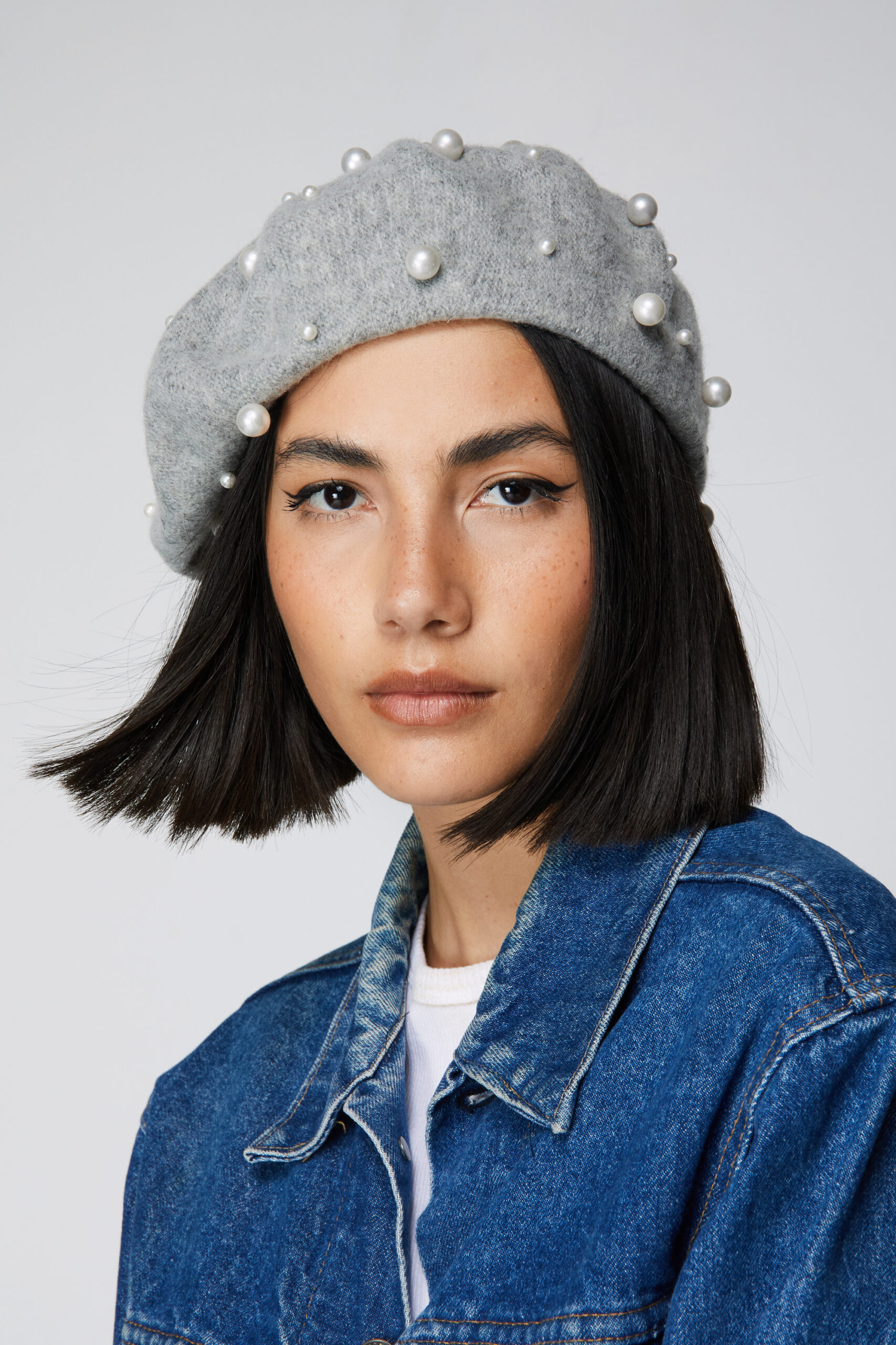 Wool Look Pearl Beret