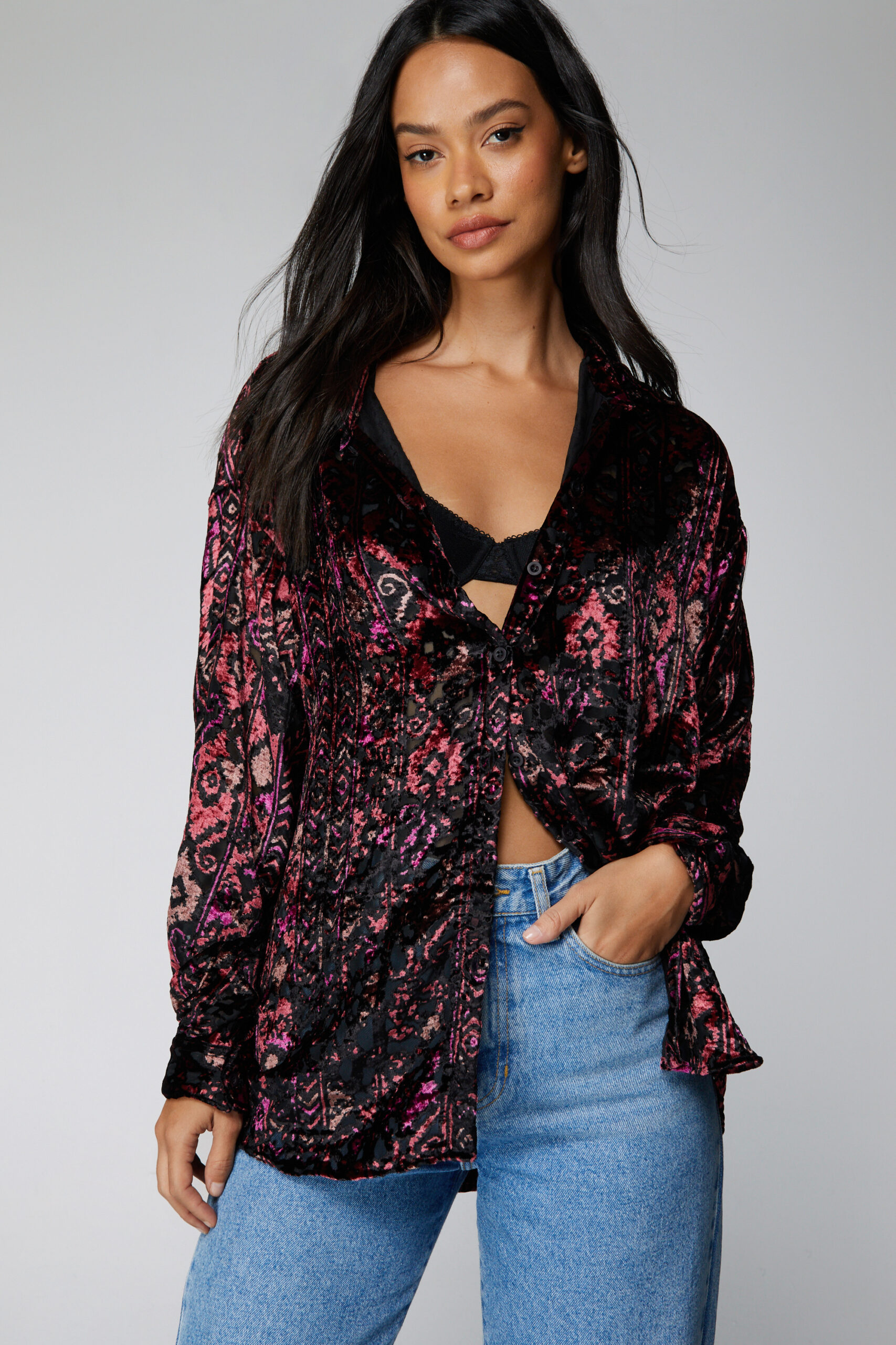 Aztec Devore Oversized Shirt