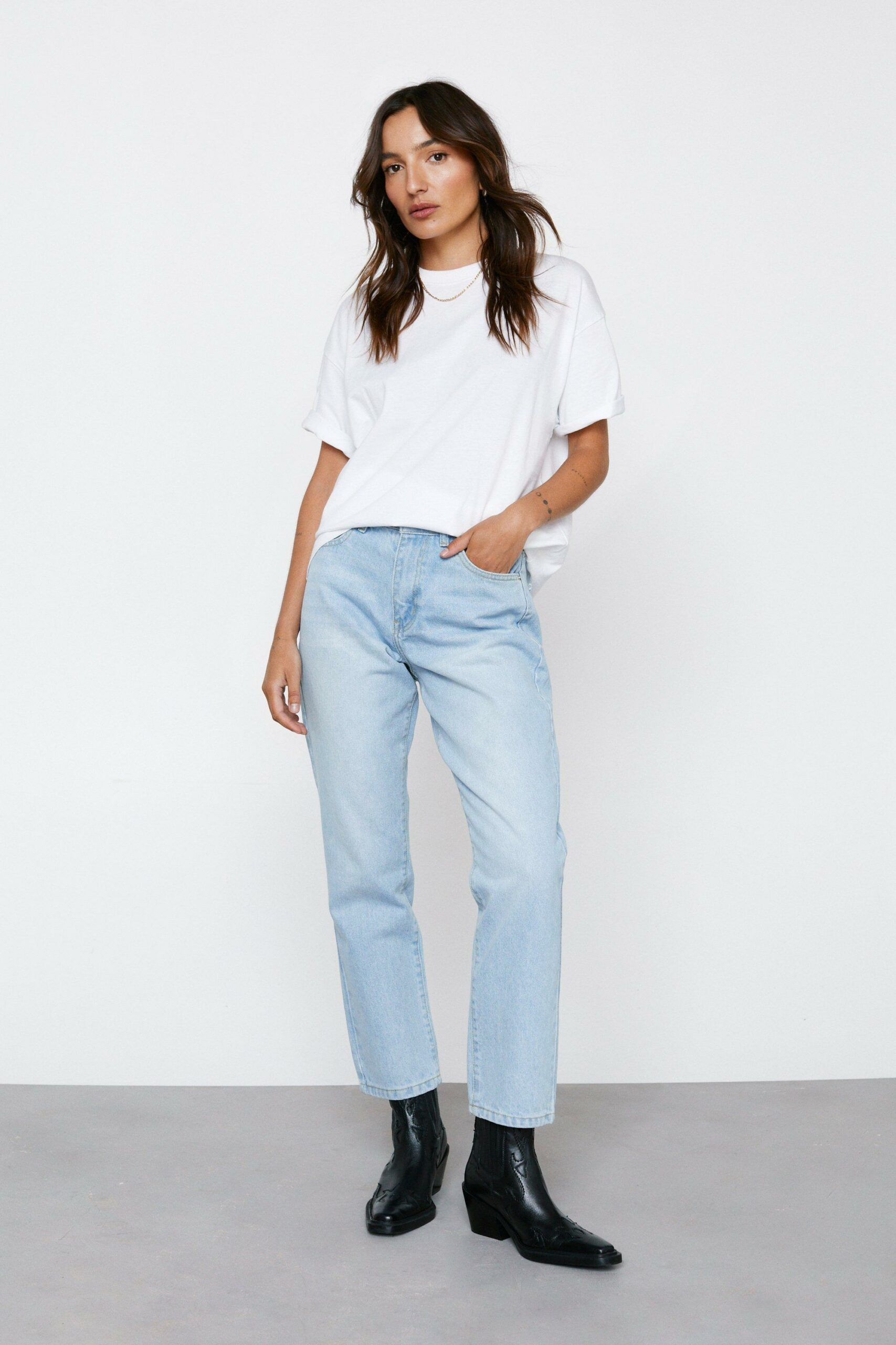 Petite Organic Cotton Straight Leg Denim Jeans