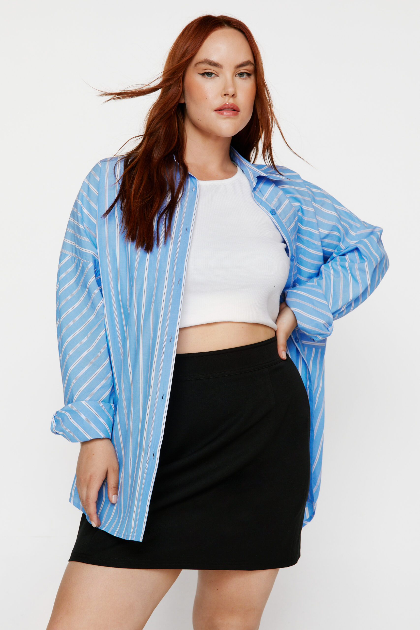 Plus Size Tailored Seam Detail Mini Skirt