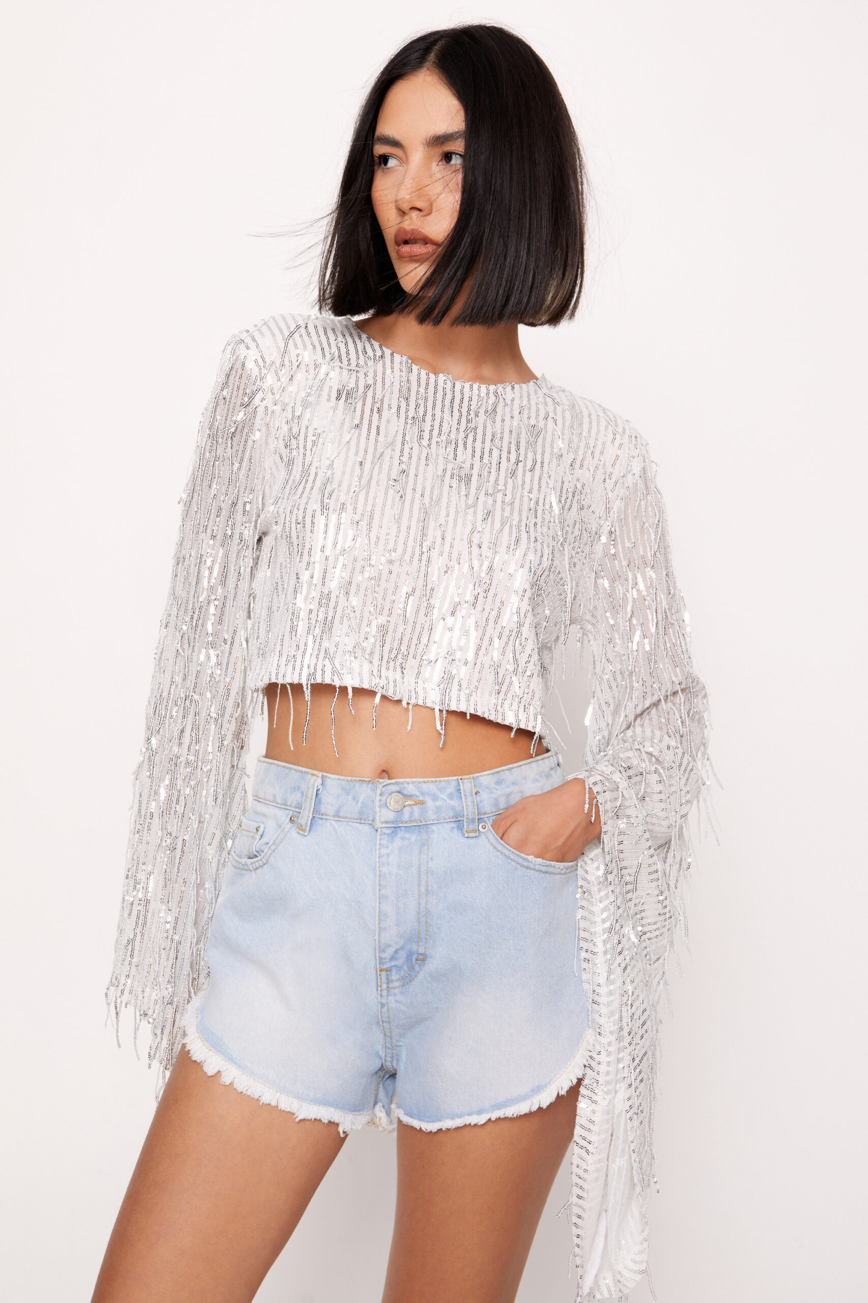 Tassel Sequin Fringe Top