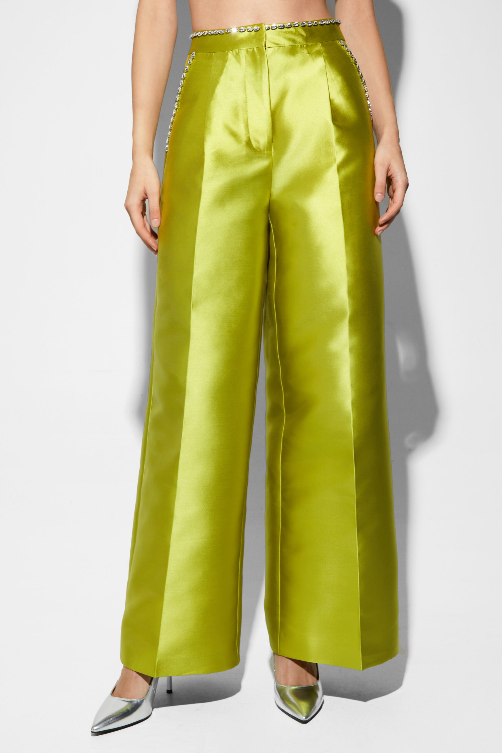 Satin Twill Wide Leg Pants