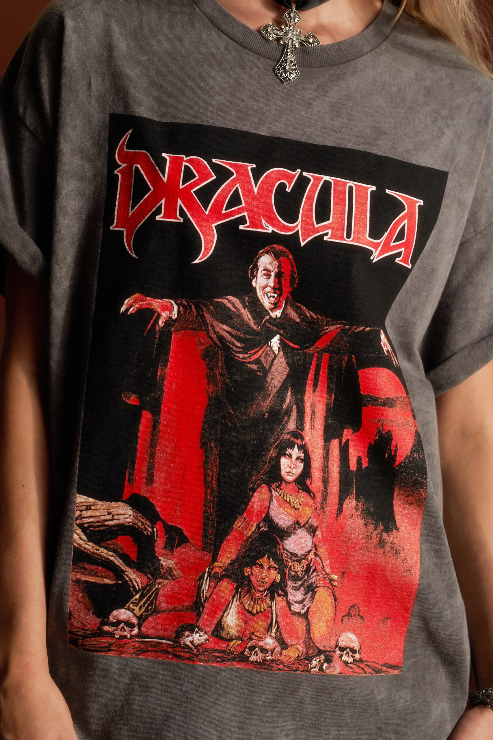 Dracula Washed Oversized Graphic T-Shirt