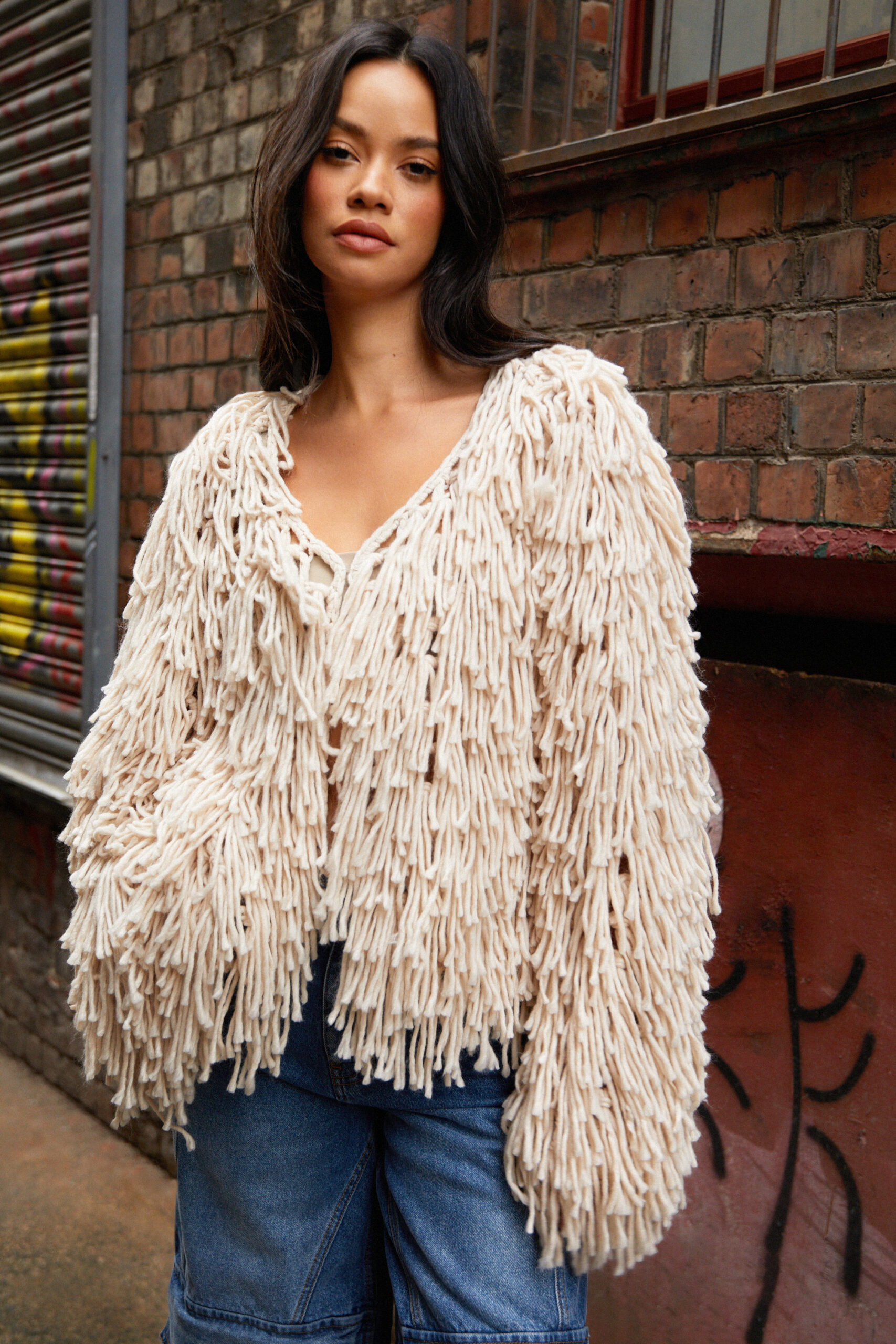 Fringe Oversized Cardigan