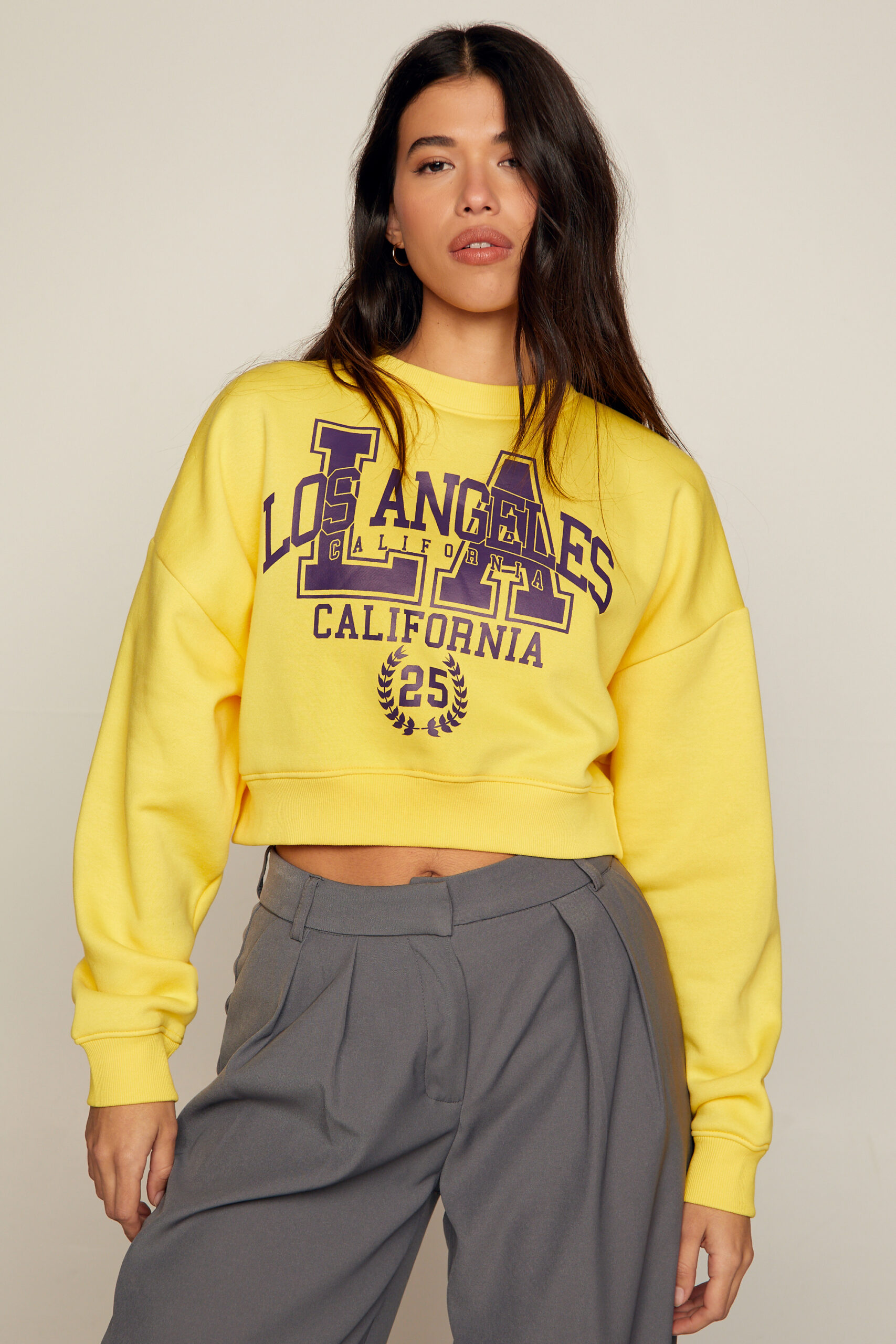 Los Angeles Graphic Cropped Sweatshirt