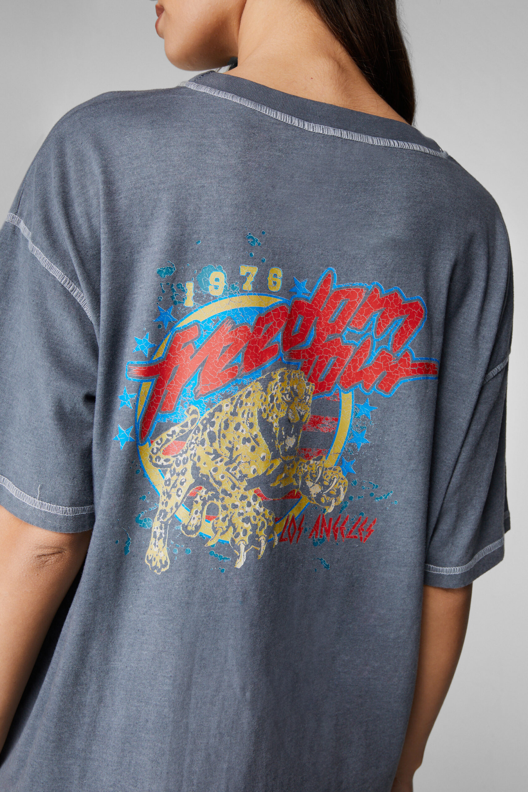 Freedom Tour Washed Oversized Graphic T-Shirt