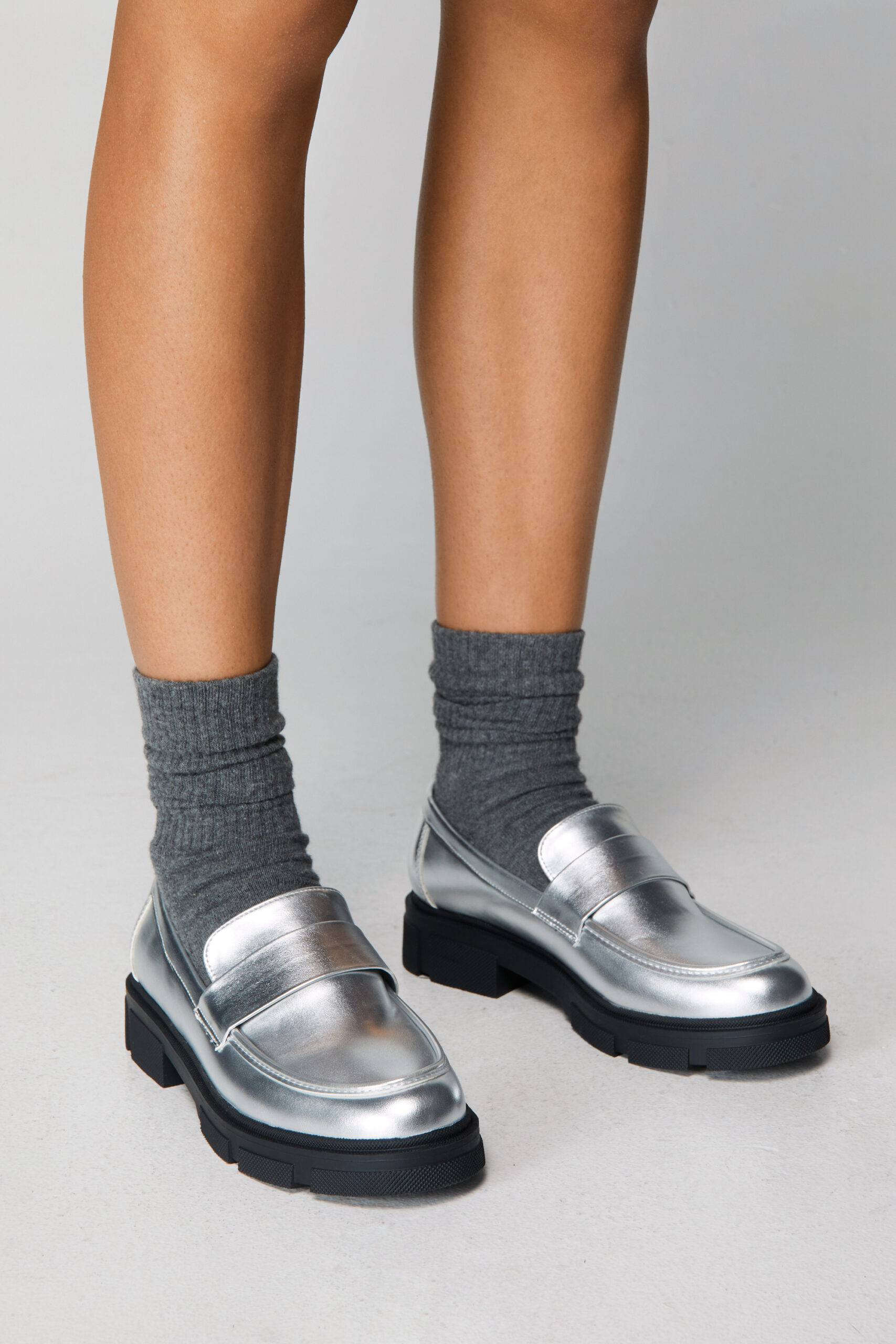 Metallic Chunky Loafers