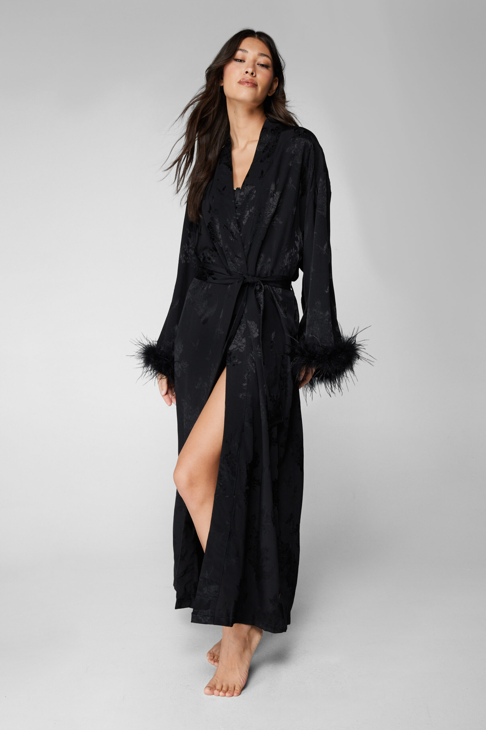 Premium Jacquard Feather Robe