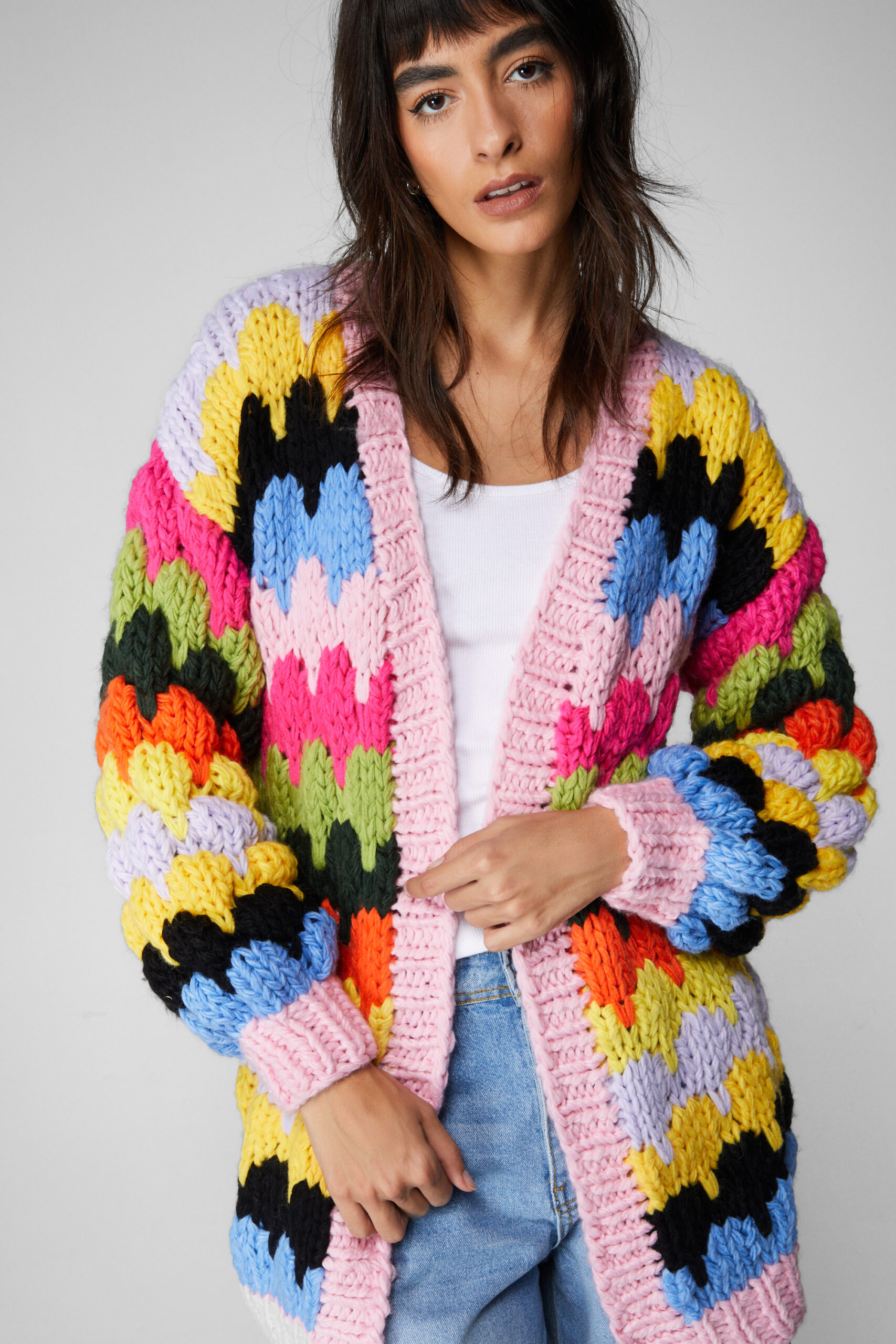 Multicolor Hand Knit Cardigan